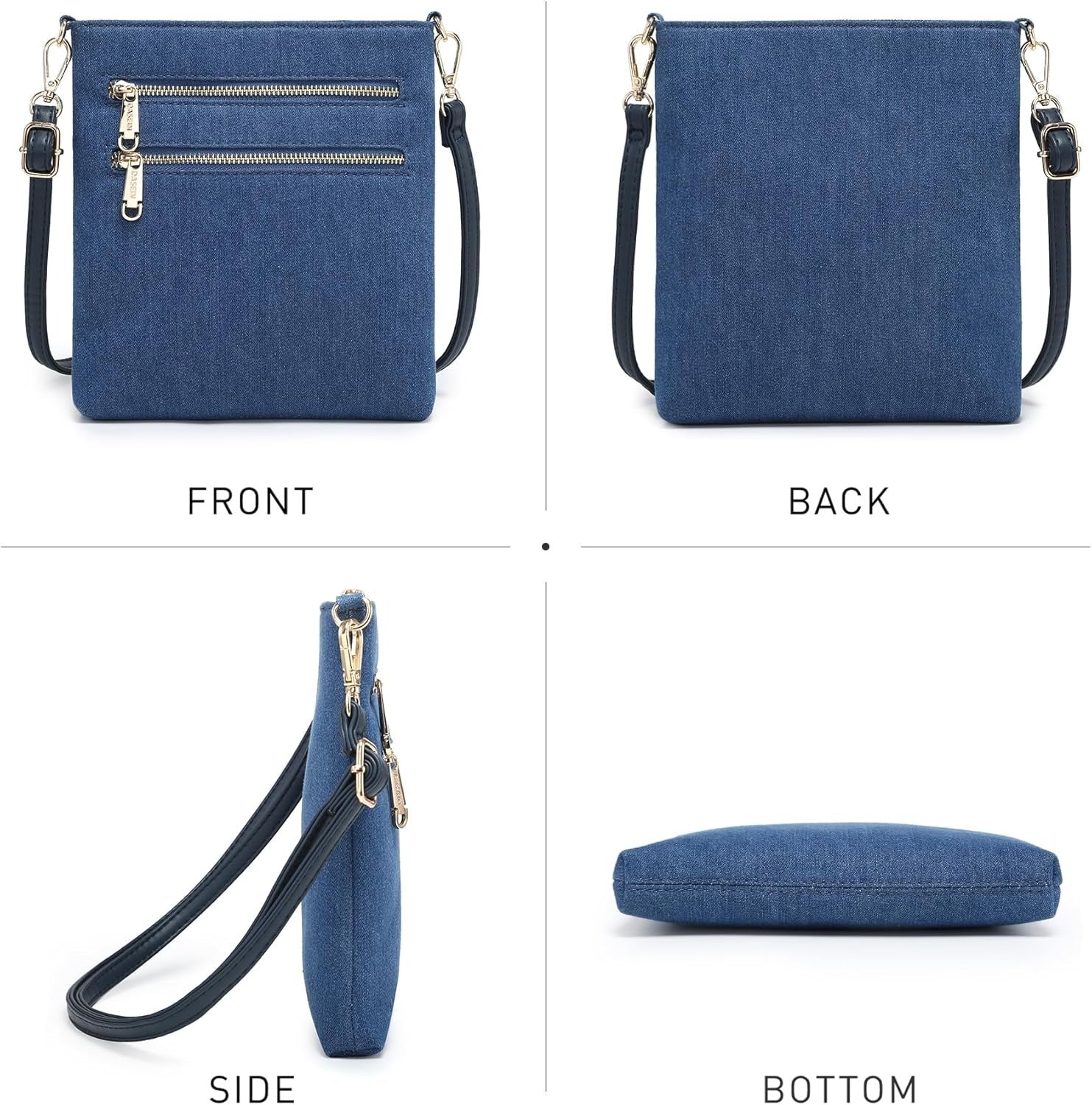 Women Small Crossbody Bag Lightweight Shoulder Purses Multi Zipper Pockets Phone Purse Handbag