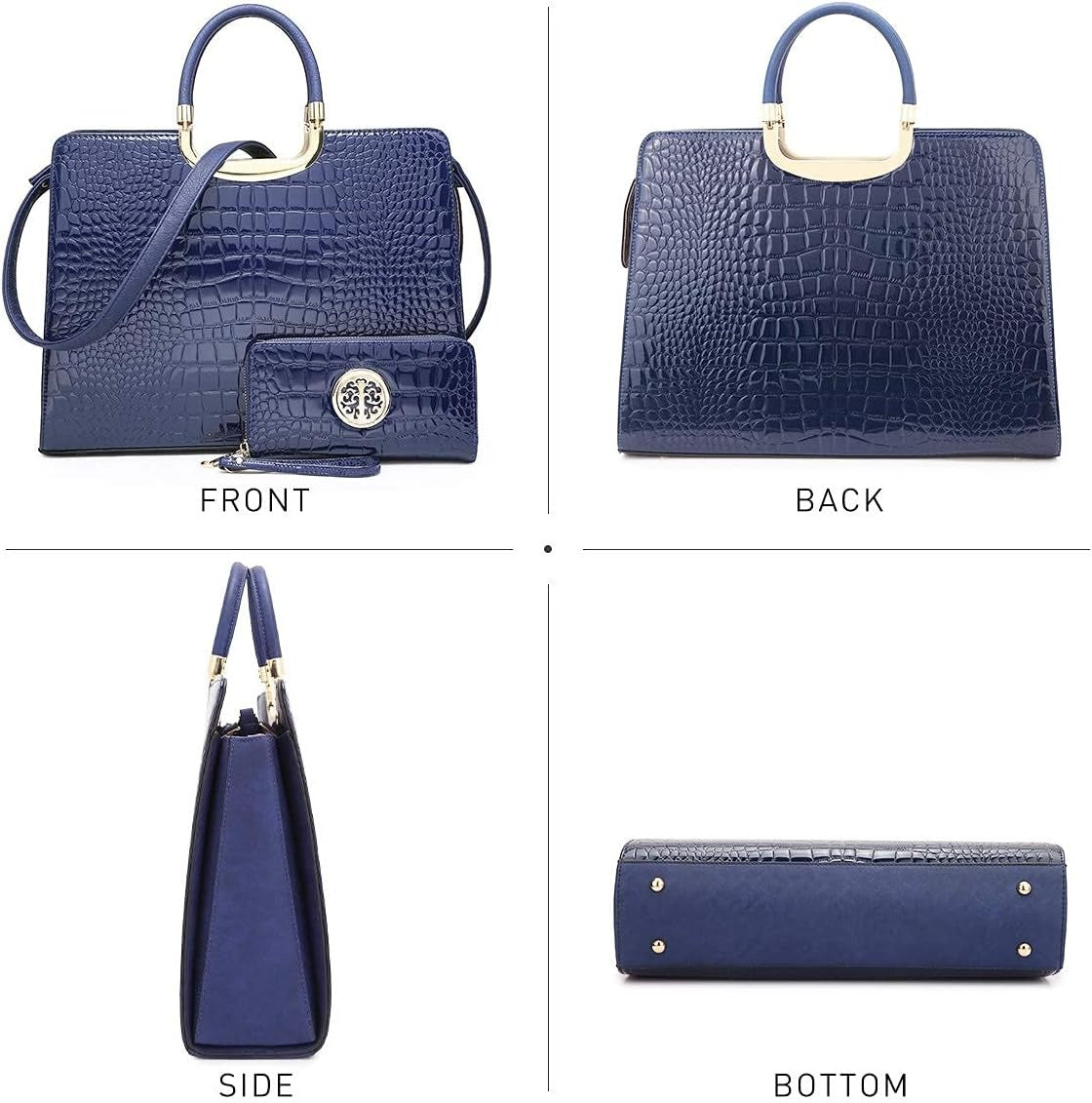 Womens Crocodile Handbag Top Handle Shoulder Bag Tote Satchel Purse Work Bag