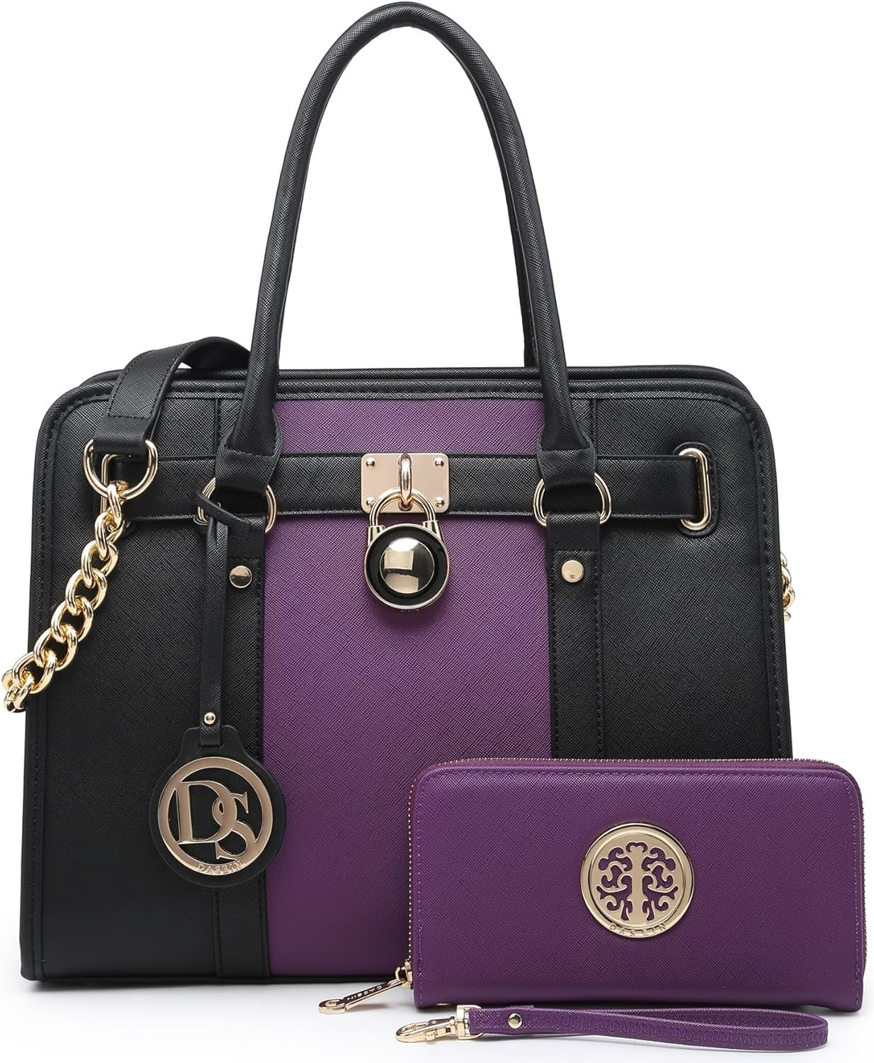 Handbags Purses Set for Women Top Handle Satchel Shoulder Bags Large Work Tote Bag with Matching Wallet