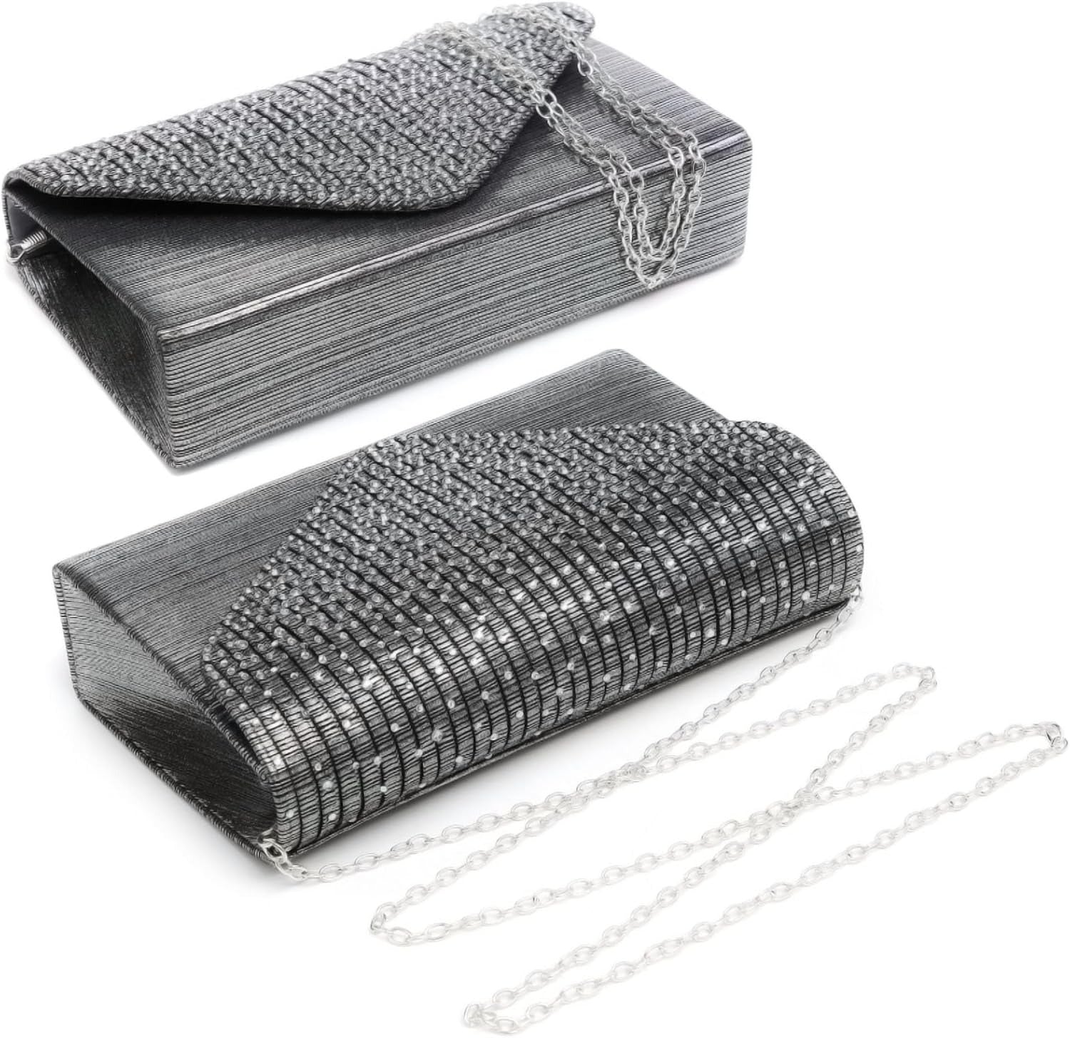 Ladies Frosted Satin Evening Clutch Purse Bag Crossbody Handbags Party Prom Wedding Envelope
