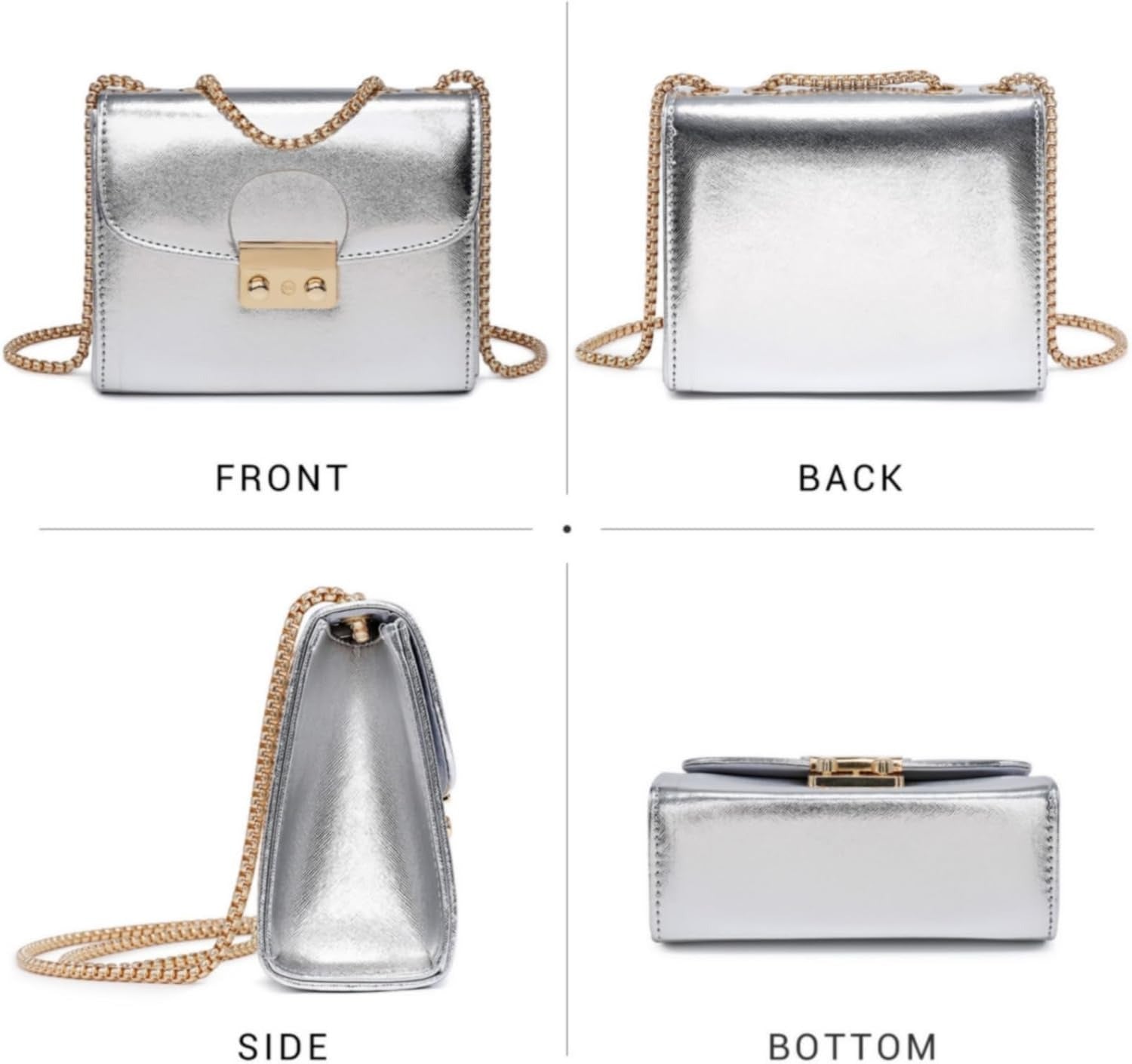 Women Small Crossbody Bag Designer Evening Bag Clutch Purse Handbag for Wedding/Prom/Party with Double Chain Strap | Small, Designer