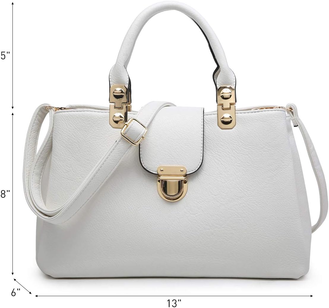 Women Satchel Handbags Top Handle Purse Medium Tote Bag Vegan Leather Shoulder Bag