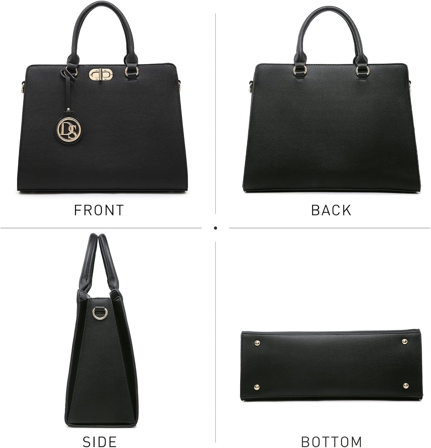 Women Handbags Purses Ladies Work Purse Satchel Tote Top Handle Shoulder Bags with Matching Clutch