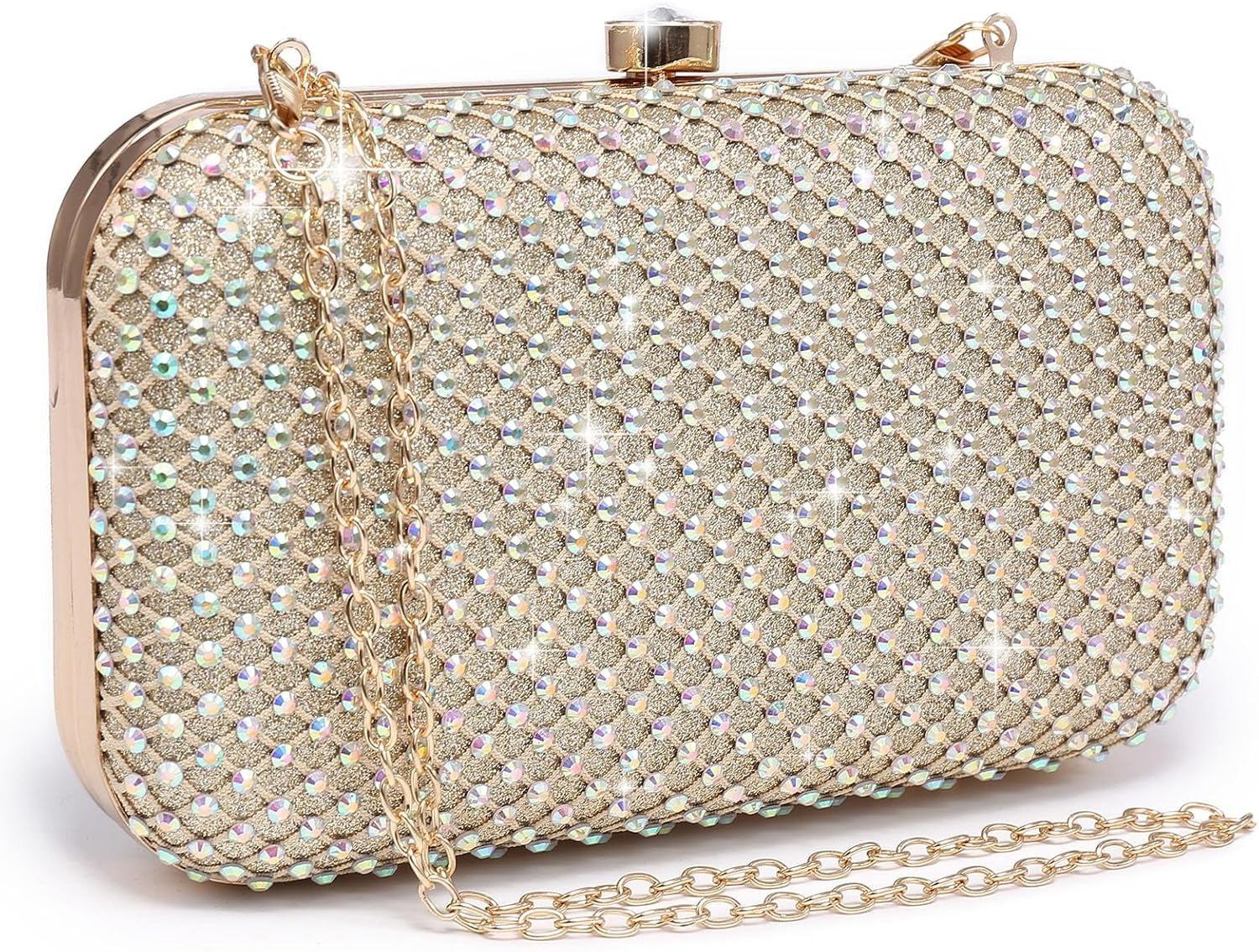 Womens Rhinestone Clutch Purse Sparkling Evening Bag with Crystal Clasp for Formal Prom Party Wedding