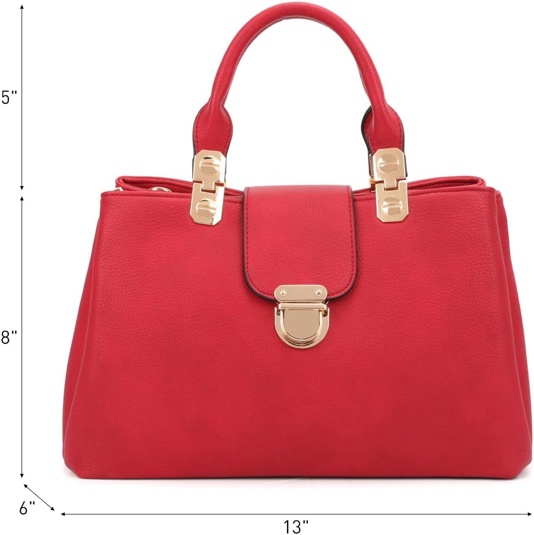 Women Satchel Handbags Top Handle Purse Medium Tote Bag Vegan Leather Shoulder Bag