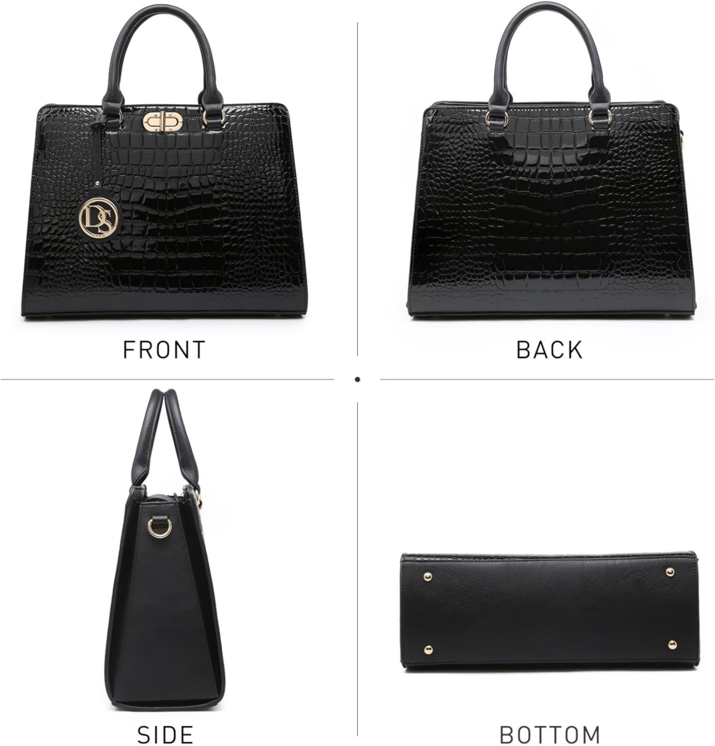 Women Handbags Purses Ladies Work Purse Satchel Tote Top Handle Shoulder Bags with Matching Clutch