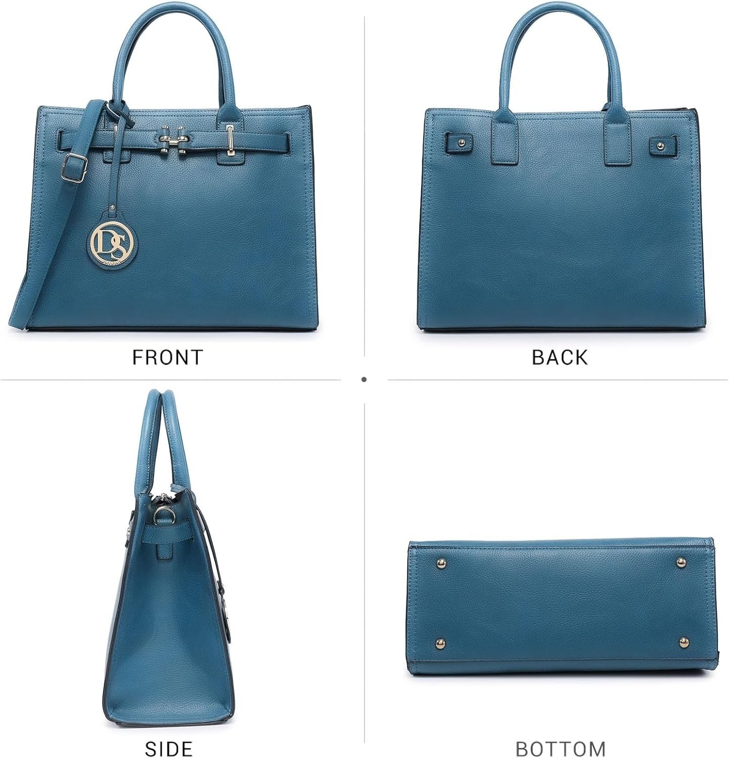 Women Satchel Purses Handbags Belted Top-handle Work Tote Shoulder Bags with Long Strap