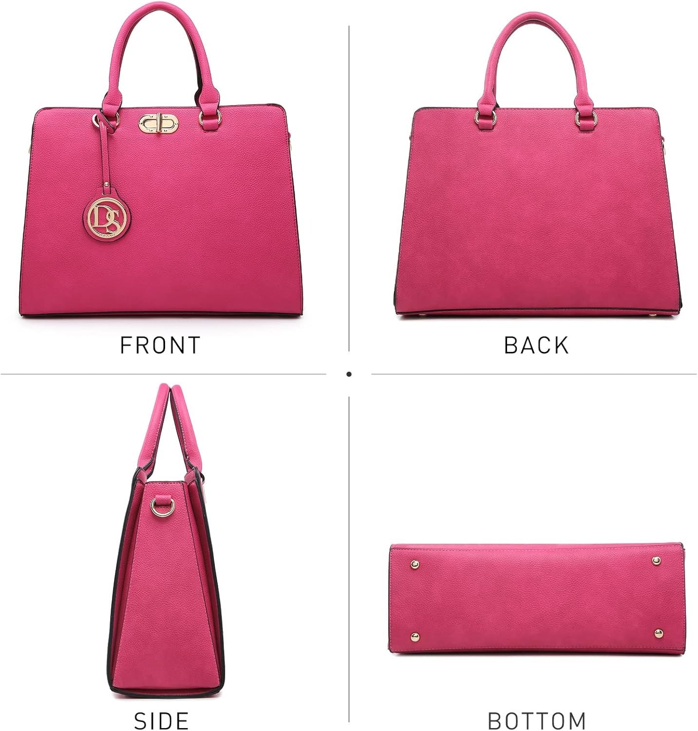 Women Handbags Purses Ladies Work Purse Satchel Tote Top Handle Shoulder Bags with Matching Clutch