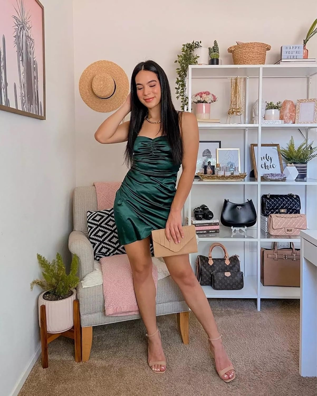 Women's Evening Bag Pleated Envelope Clutch Handbag Wedding Party Bridal Purse