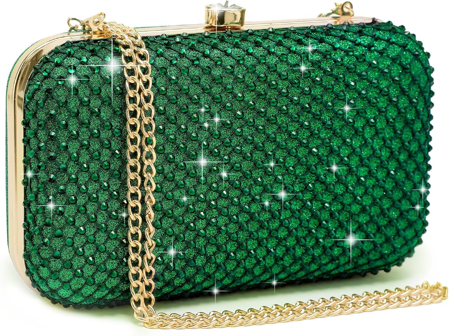 Womens Rhinestone Clutch Purse Sparkling Evening Bag with Crystal Clasp for Formal Prom Party Wedding