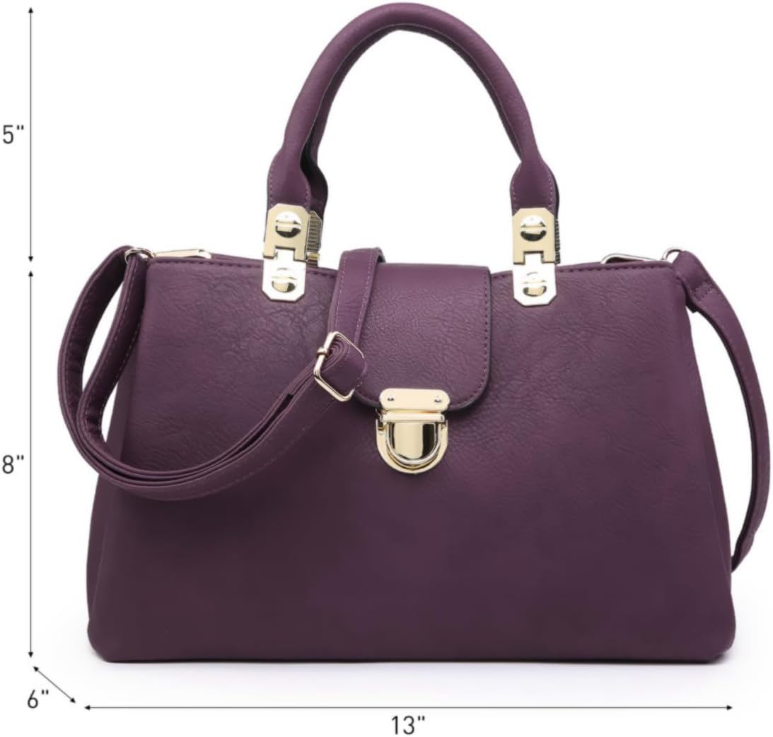 Women Satchel Handbags Top Handle Purse Medium Tote Bag Vegan Leather Shoulder Bag