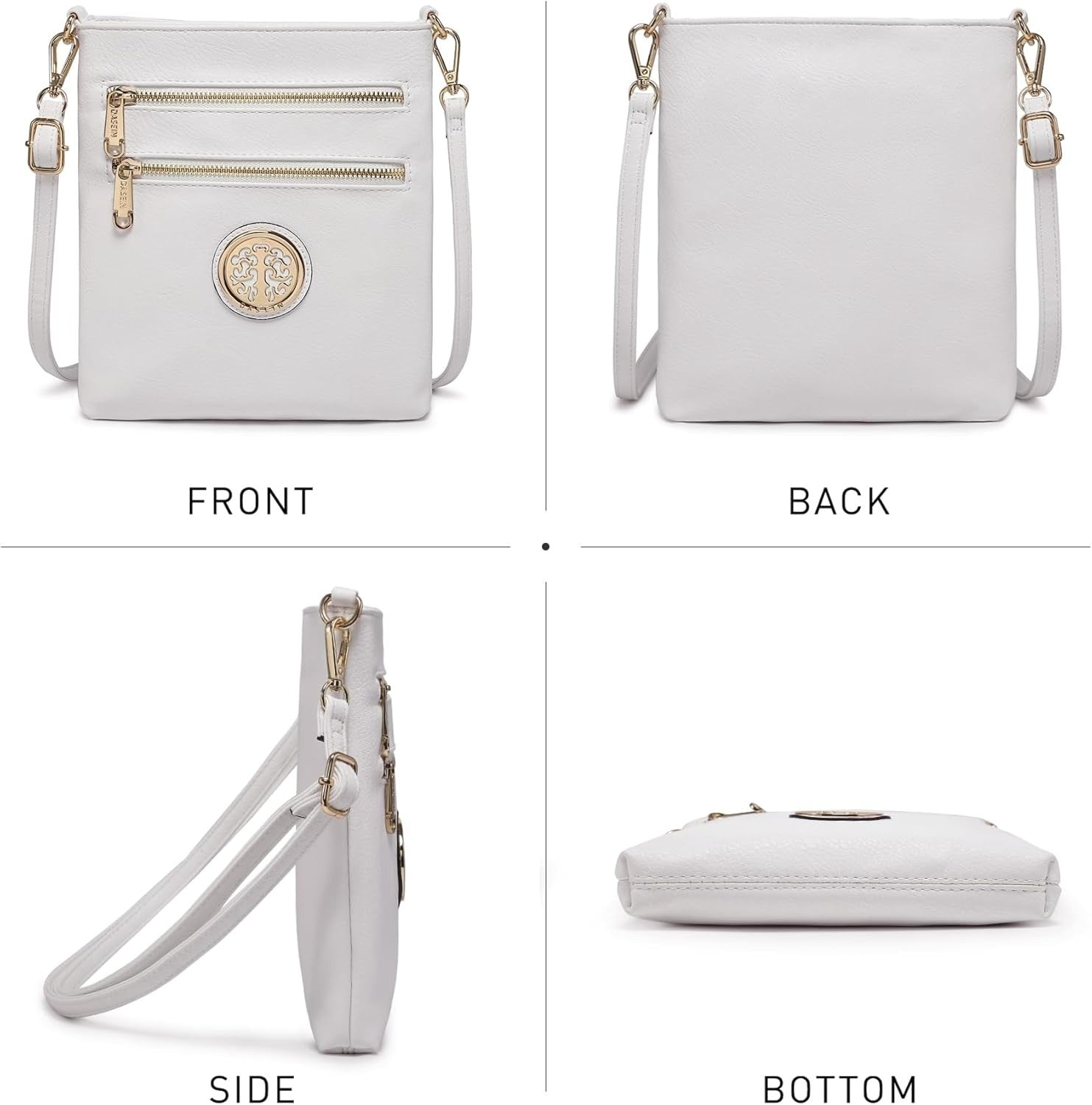 Women Small Crossbody Bag Lightweight Shoulder Purses Multi Zipper Pockets Phone Purse Handbag