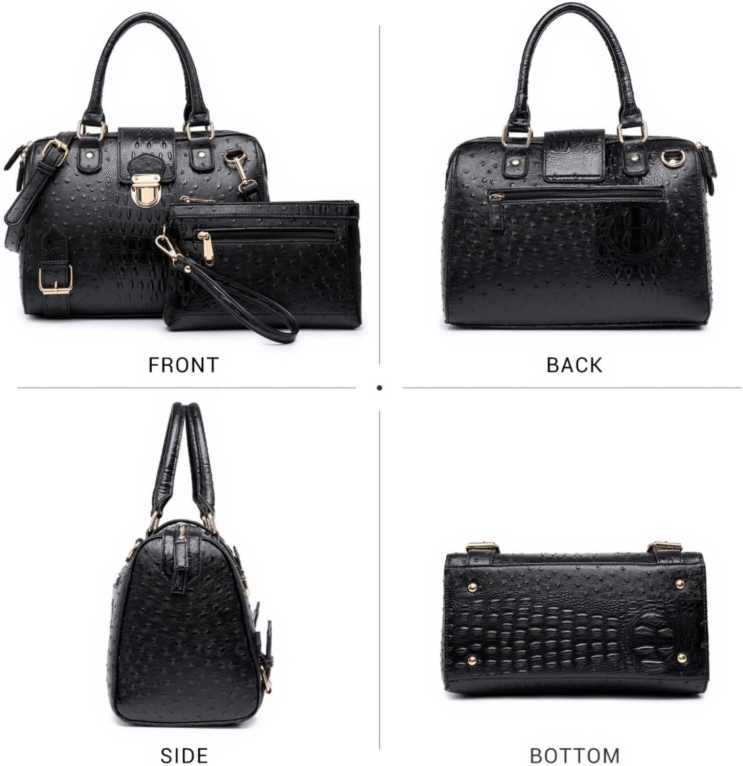 Women Barrel Handbags Fashion Satchel Bags Top Handle Shoulder Purses Vegan Leather Work Tote