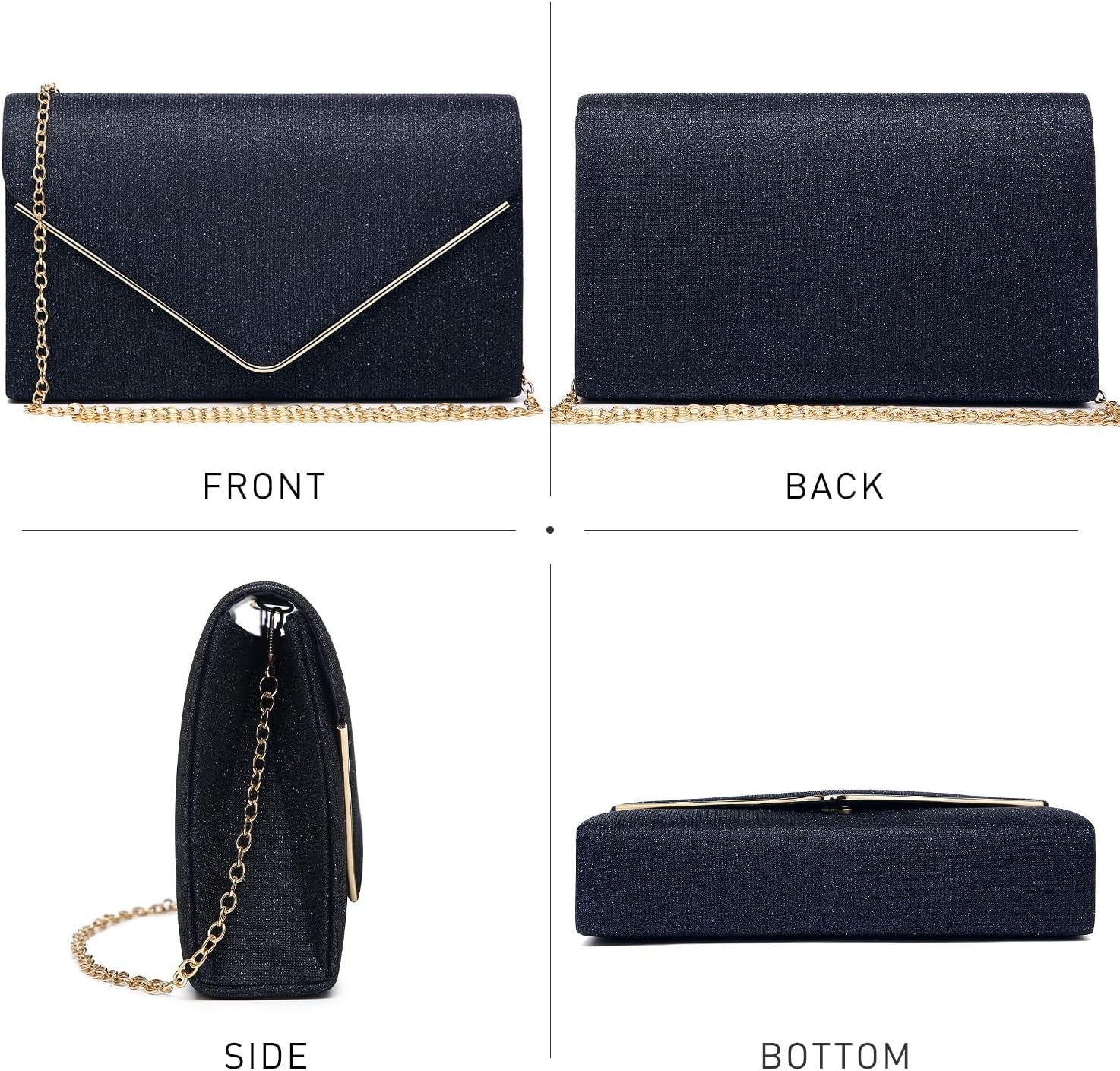 Women Glistening Clutches Handbags Evening Bags Wedding Purses Cocktail Prom Party Clutches