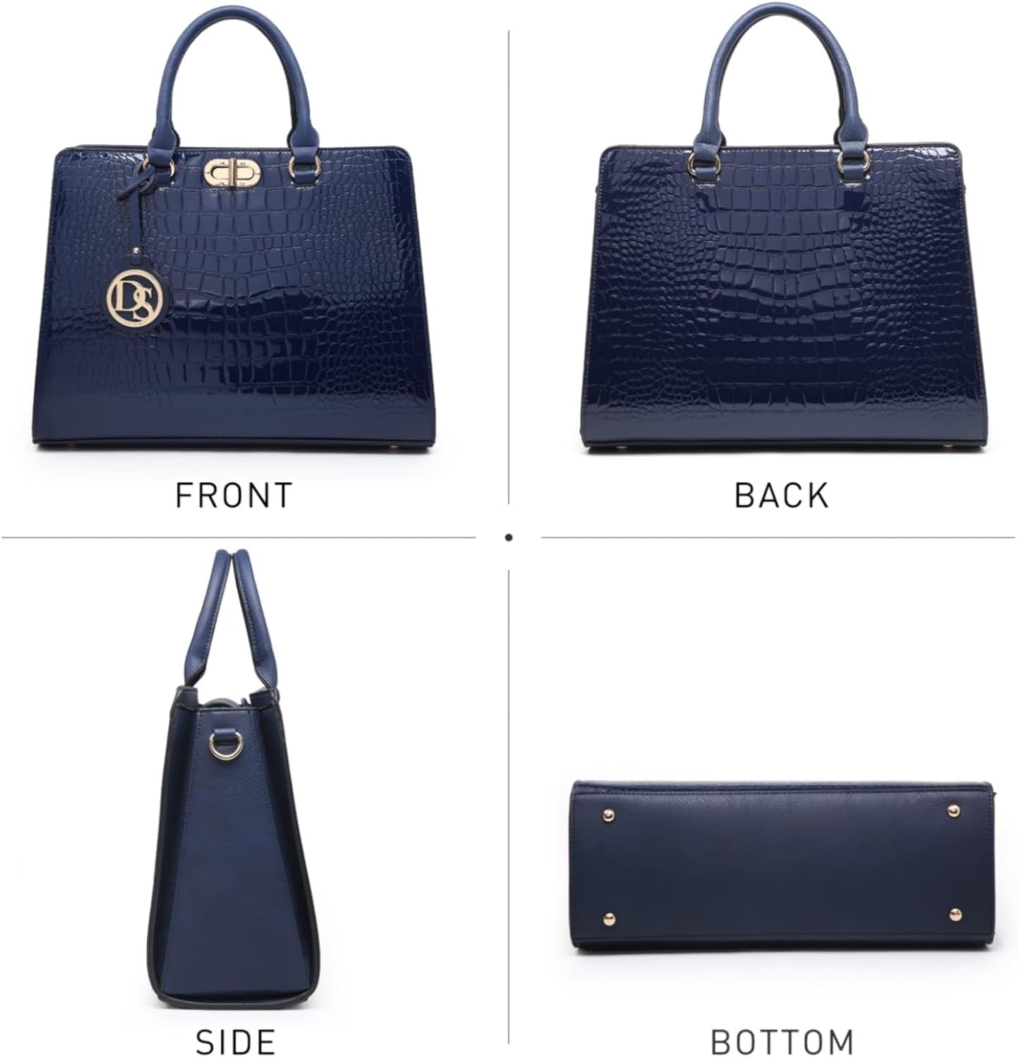 Women Handbags Purses Ladies Work Purse Satchel Tote Top Handle Shoulder Bags with Matching Clutch