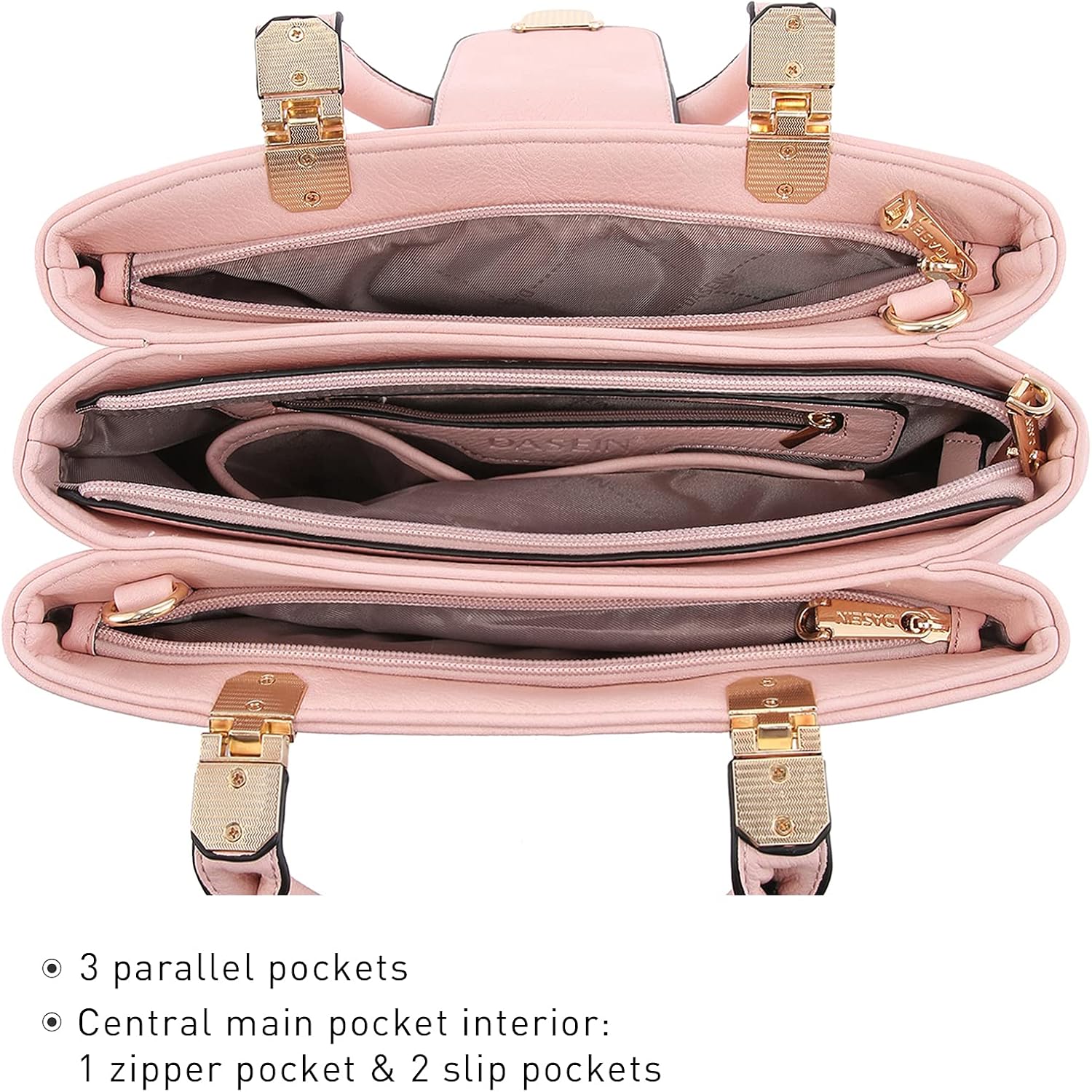 Women Satchel Handbags Top Handle Purse Medium Tote Bag Vegan Leather Shoulder Bag