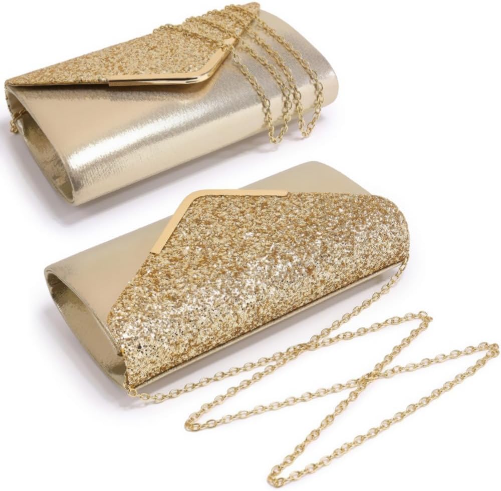 Women Evening Bags Formal Clutch Purses for Wedding Party Prom Handbags with Shoulder Strap and Glitter Flap | Formal, Wedding Party, Prom, with Shoulder Strap, Glitter Flap, Formal