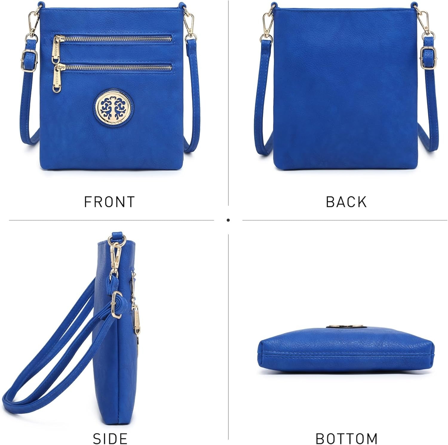 Women Small Crossbody Bag Lightweight Shoulder Purses Multi Zipper Pockets Phone Purse Handbag