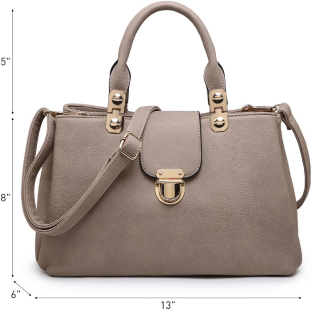 Women Satchel Handbags Top Handle Purse Medium Tote Bag Vegan Leather Shoulder Bag