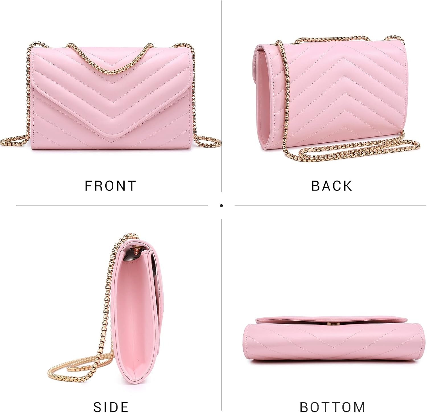 Women Small Quilted Crossbody Bags Stylish Designer Evening Bag Clutch Purses and Handbags with Chain Shoulder Strap