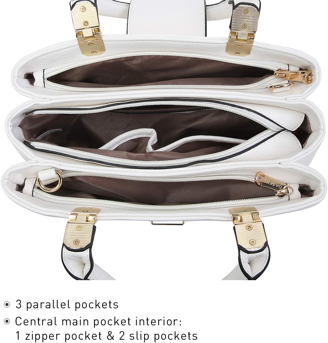 Women Satchel Handbags Top Handle Purse Medium Tote Bag Vegan Leather Shoulder Bag