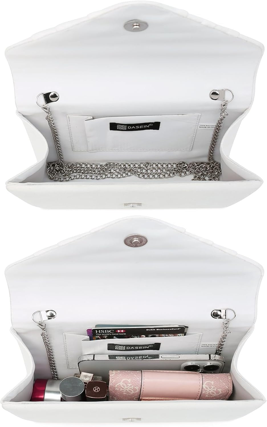 Women's Evening Bag Pleated Envelope Clutch Handbag Wedding Party Bridal Purse