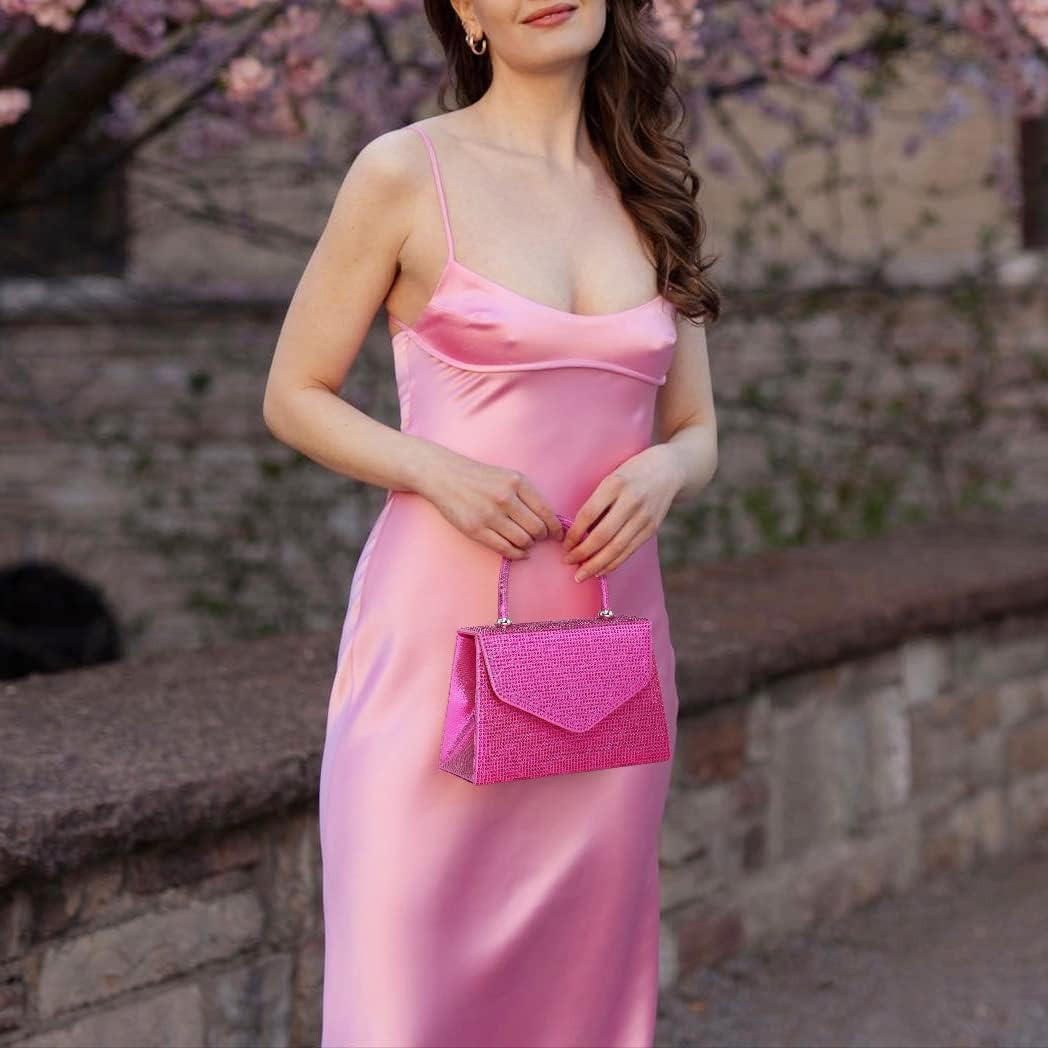 Women's Evening Bag Party Clutches Wedding Purses Cocktail Prom Handbags with Frosted Glittering