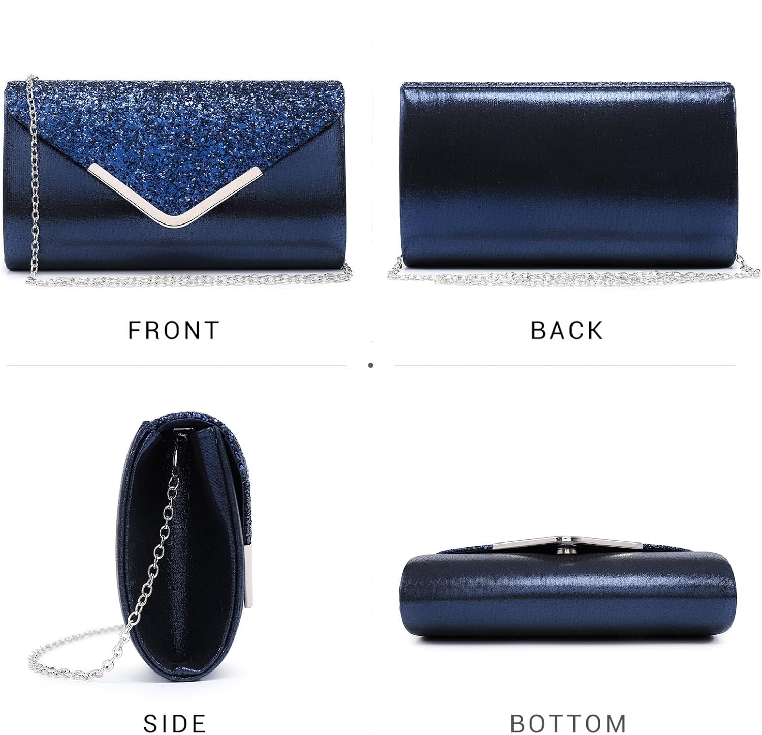 Women Evening Bags Formal Clutch Purses for Wedding Party Prom Handbags with Shoulder Strap and Glitter Flap | Formal, Wedding Party, Prom, with Shoulder Strap, Glitter Flap, Formal