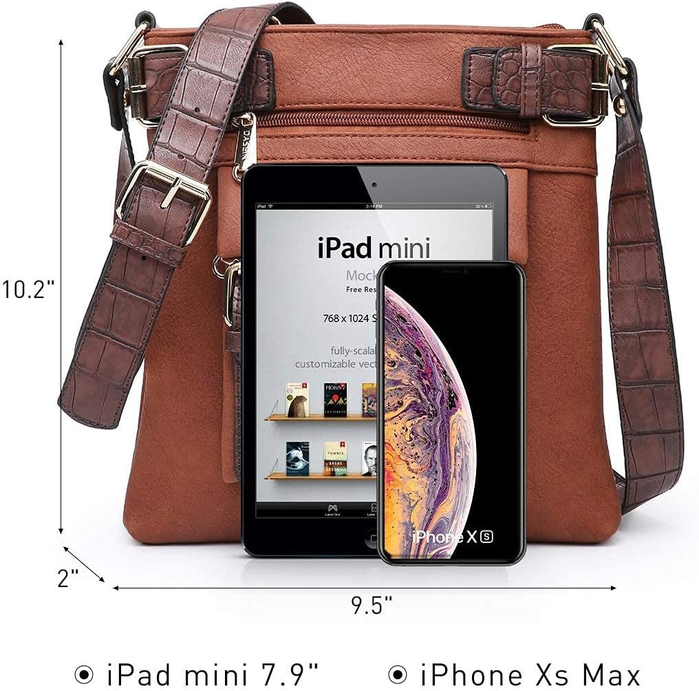 Women Lightweight Crossbody Bags Soft Vegan Leather Messenger Bag Shoulder Bag Travel Purse