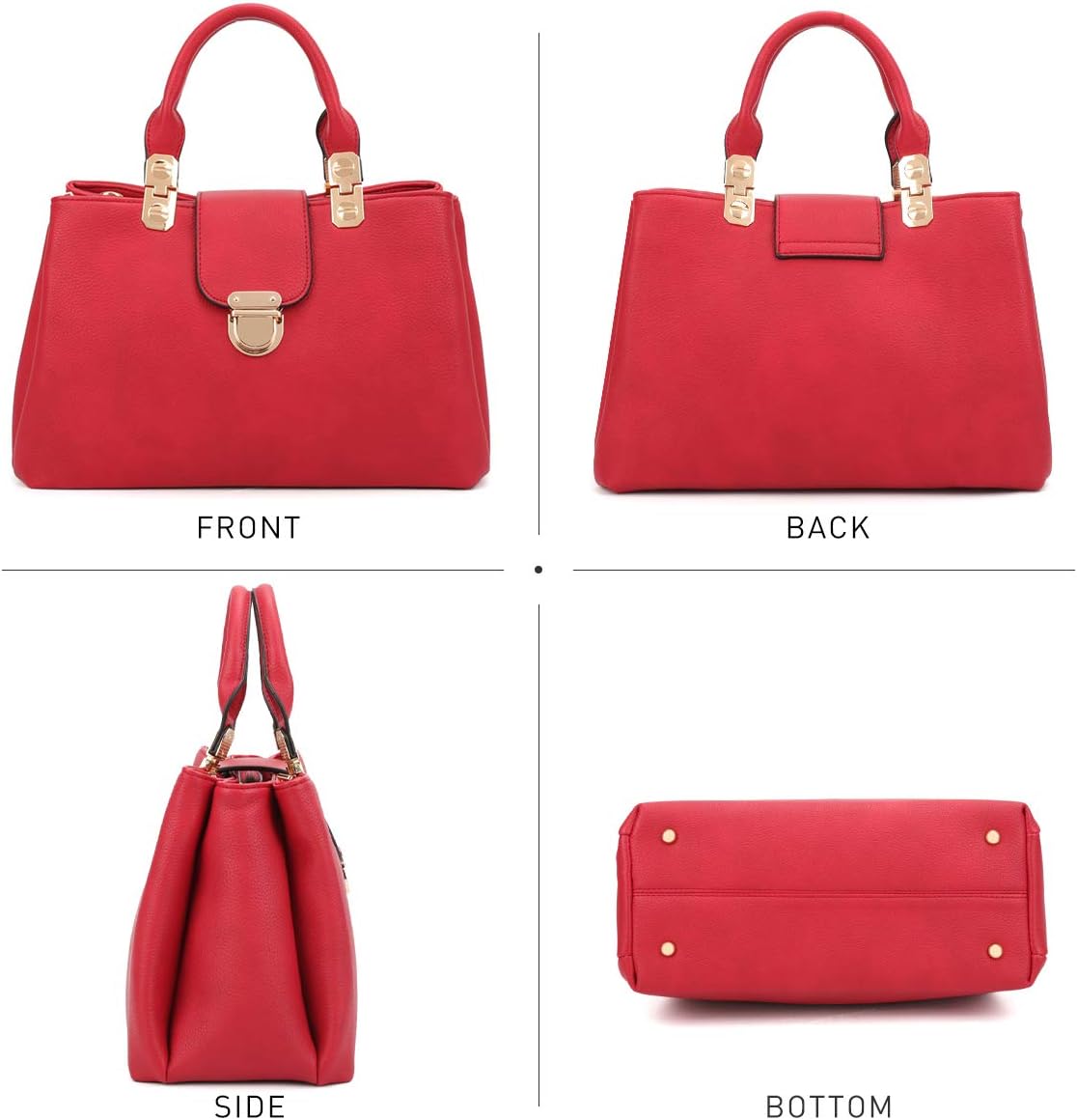 Women Satchel Handbags Top Handle Purse Medium Tote Bag Vegan Leather Shoulder Bag