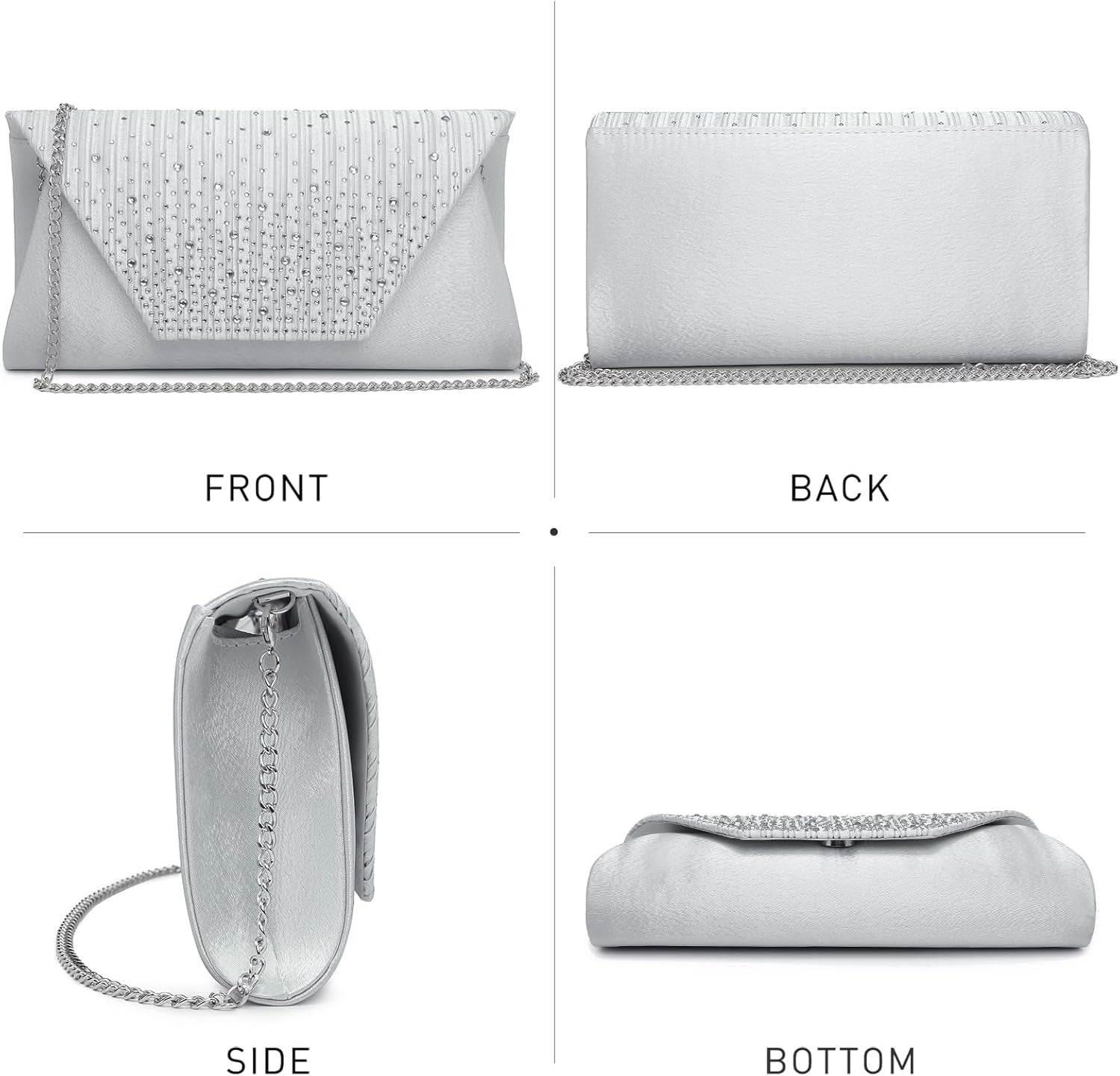 Women Evening Bags Wedding Purses Handbags Party Clutches Cocktail Prom Formal Clutch with Glitter Rhinestones