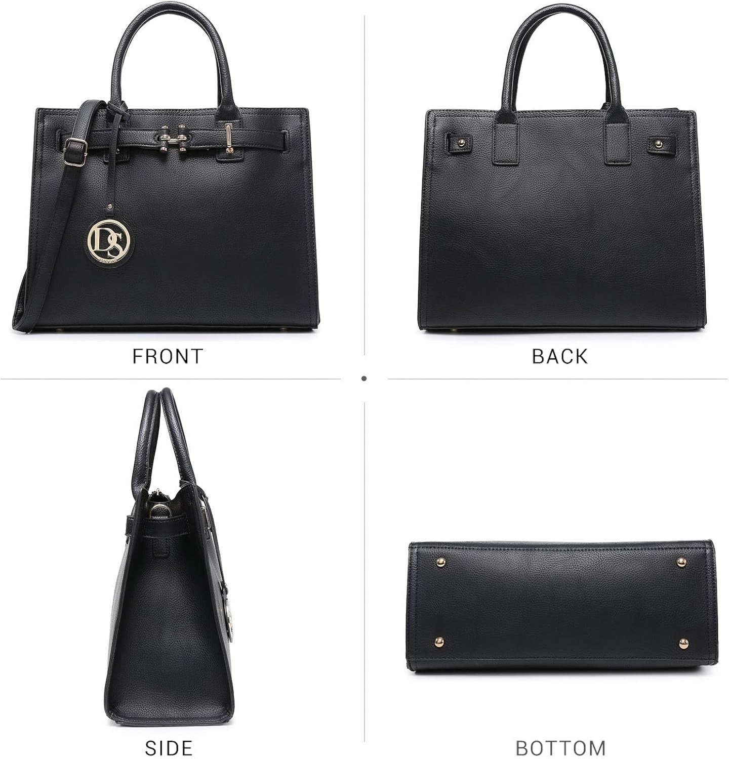 Women Satchel Purses Handbags Belted Top-handle Work Tote Shoulder Bags with Long Strap