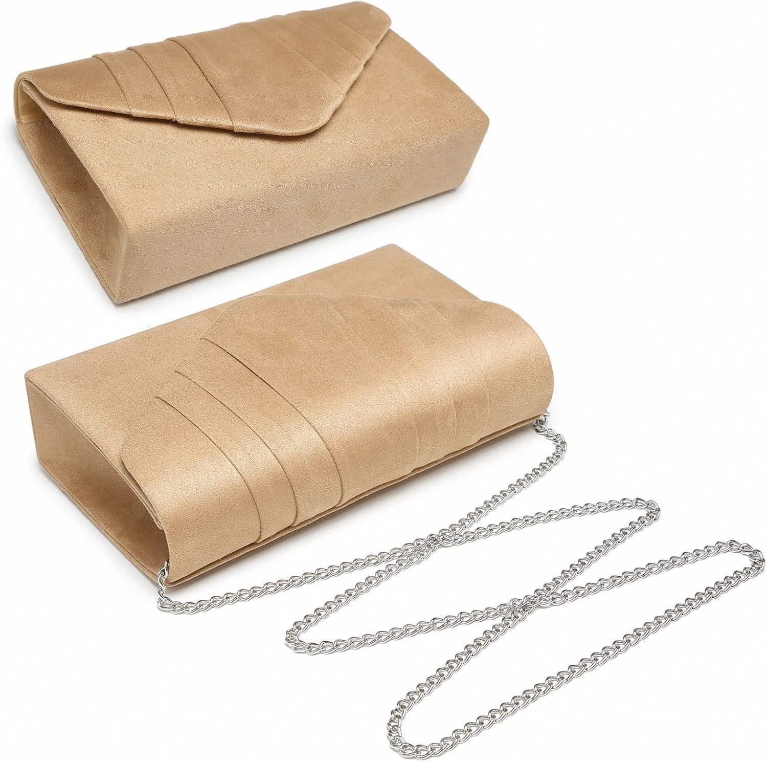 Women's Evening Bag Pleated Envelope Clutch Handbag Wedding Party Bridal Purse