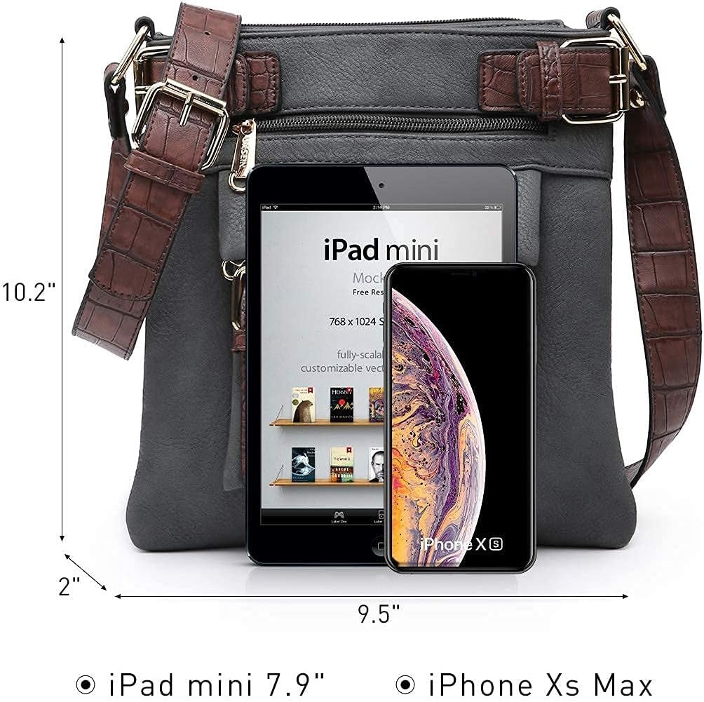 Women Lightweight Crossbody Bags Soft Vegan Leather Messenger Bag Shoulder Bag Travel Purse
