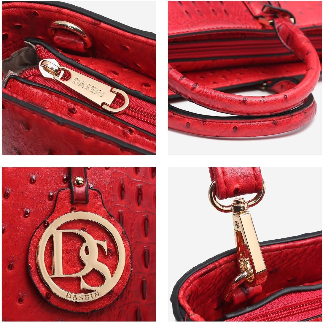 Women Satchel Purse Handbag Shoulder Bag Work Tote Bag with Matching Clutch