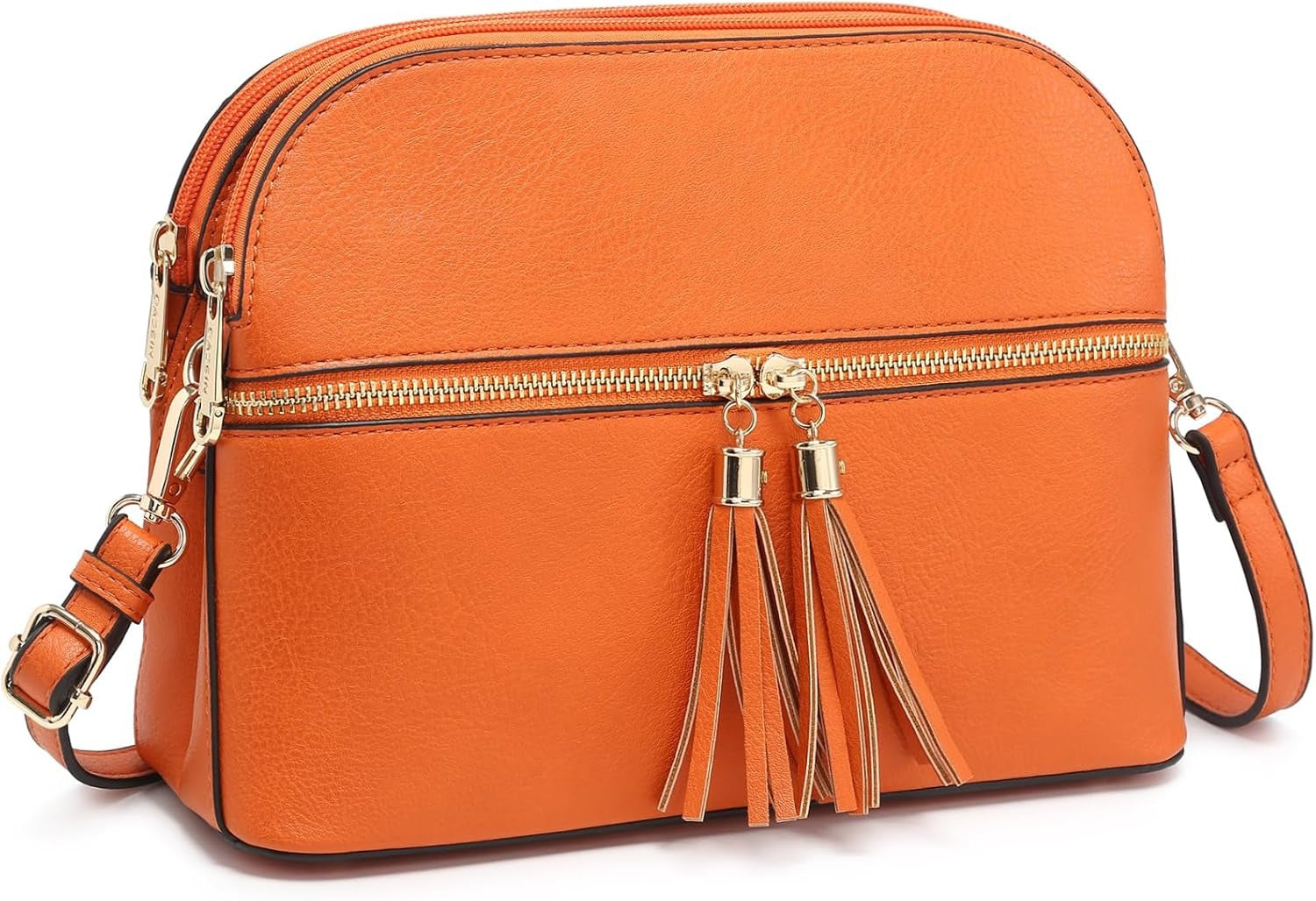 Women Tassel Zipper Pocket Crossbody Bag Shoulder Purse Fashion Travel Bag with Multi Pockets