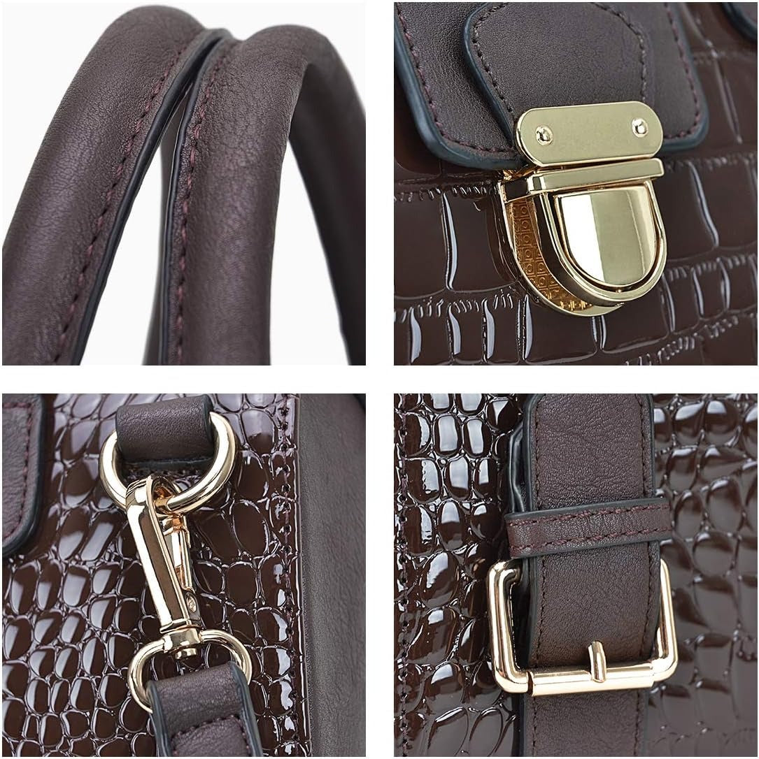 Women Barrel Handbags Fashion Satchel Bags Top Handle Shoulder Purses Vegan Leather Work Tote