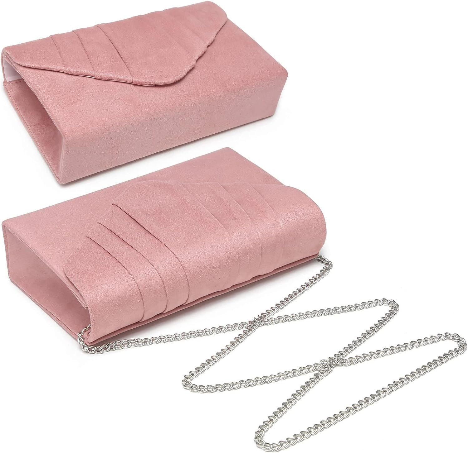 Women's Evening Bag Pleated Envelope Clutch Handbag Wedding Party Bridal Purse