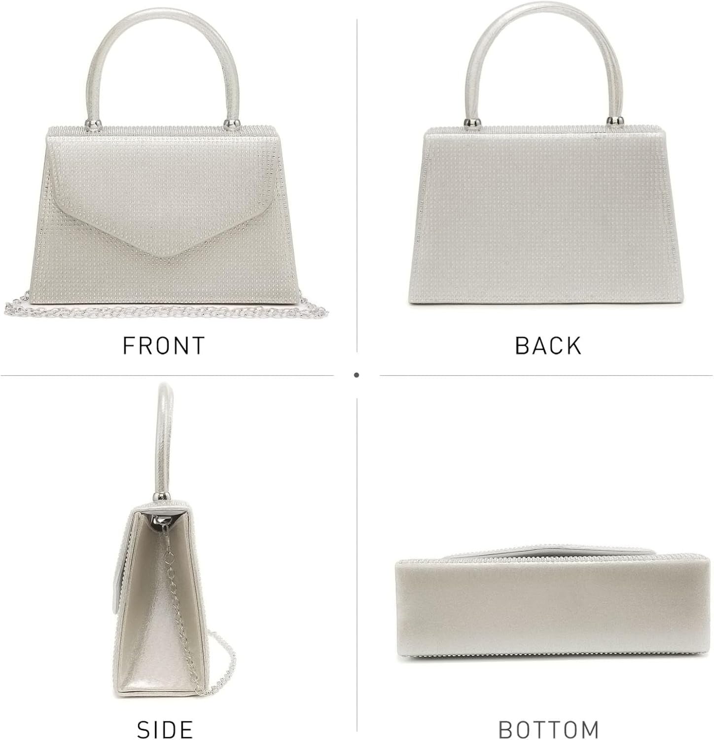 Women's Evening Bag Party Clutches Wedding Purses Cocktail Prom Handbags with Frosted Glittering