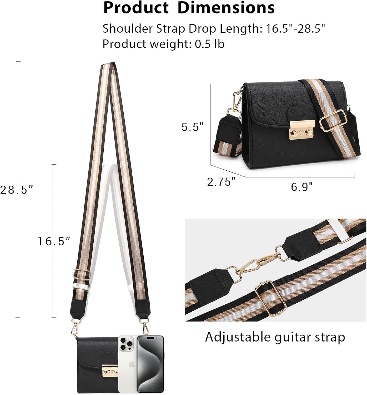 Women Small Crossbody Bag Designer Evening Bag Clutch Purse Handbag for Wedding/Prom/Party with Double Chain Strap | Small, Designer