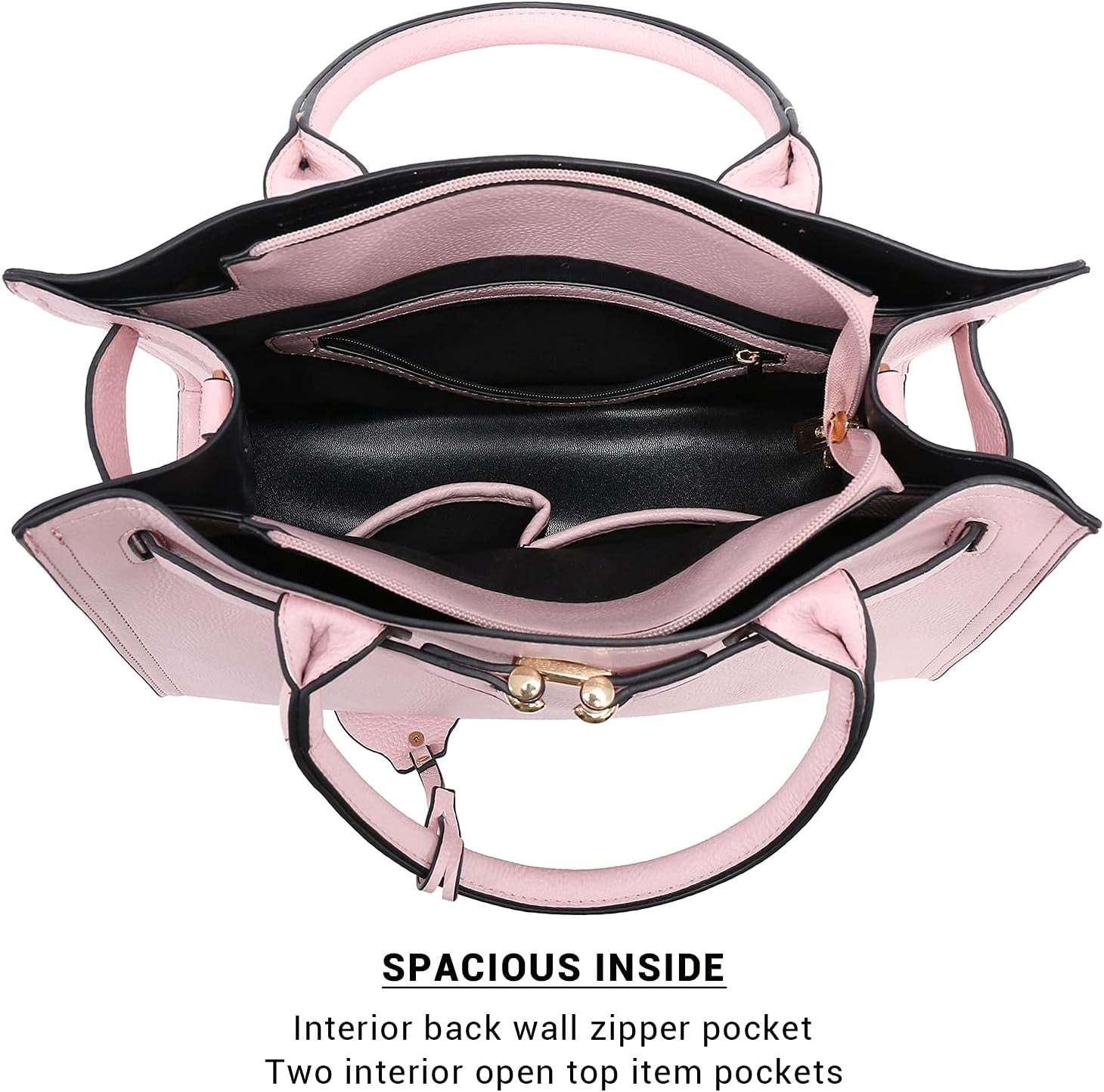 Women Satchel Purses Handbags Belted Top-handle Work Tote Shoulder Bags with Long Strap