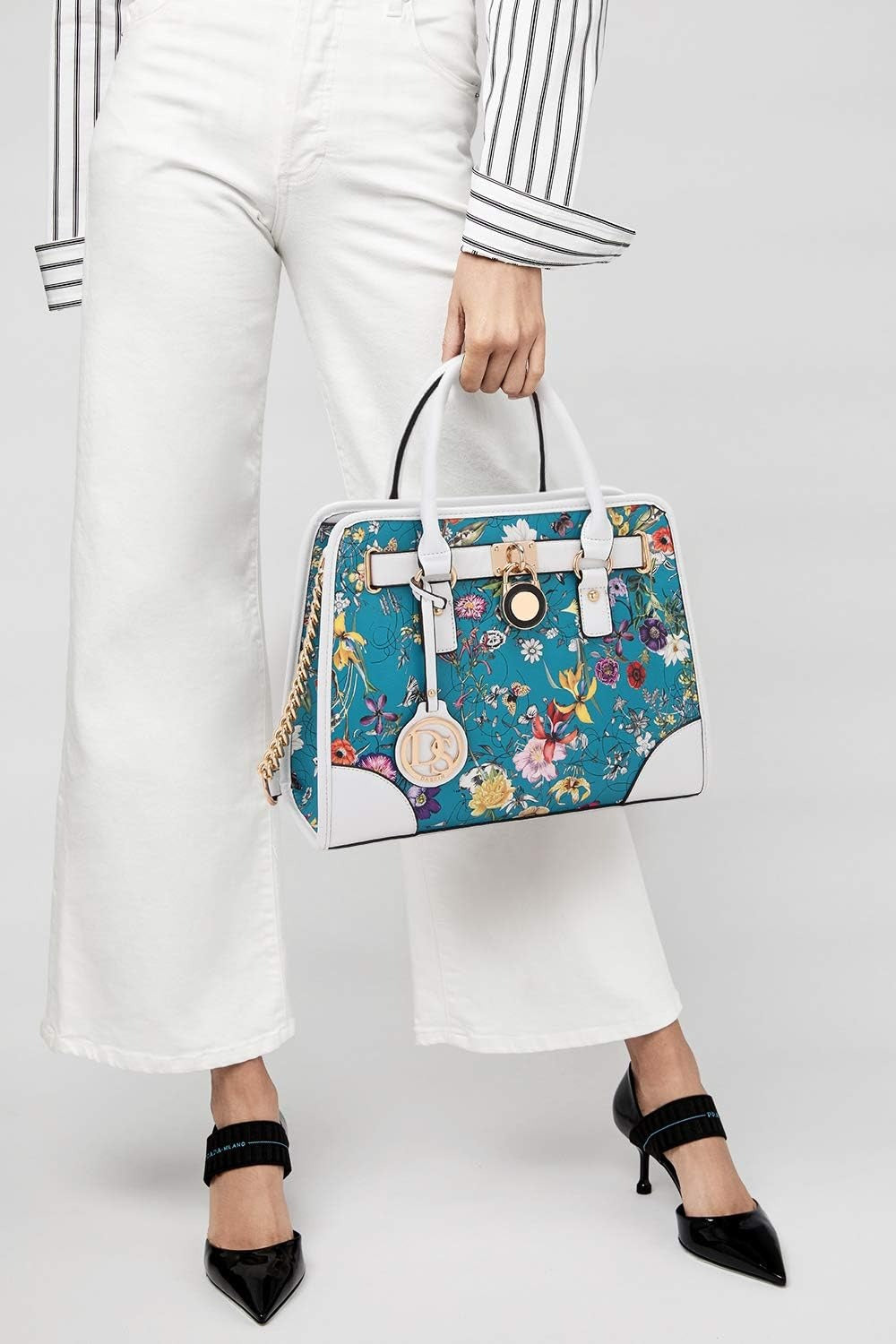 Women Flower Handbags Top Handle Satchel Purse Shoulder Bag Hobo Bag Work Bag Set