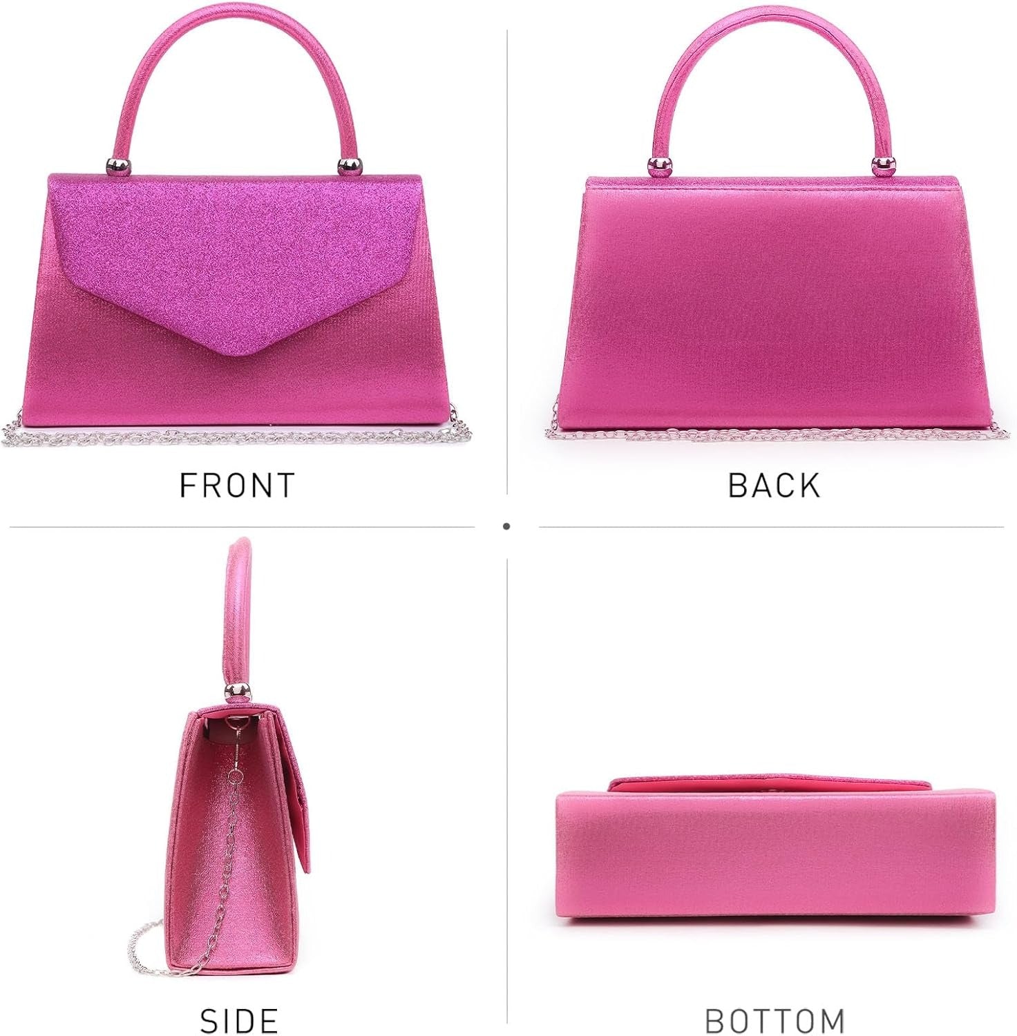 Women's Evening Bag Party Clutches Wedding Purses Cocktail Prom Handbags with Frosted Glittering