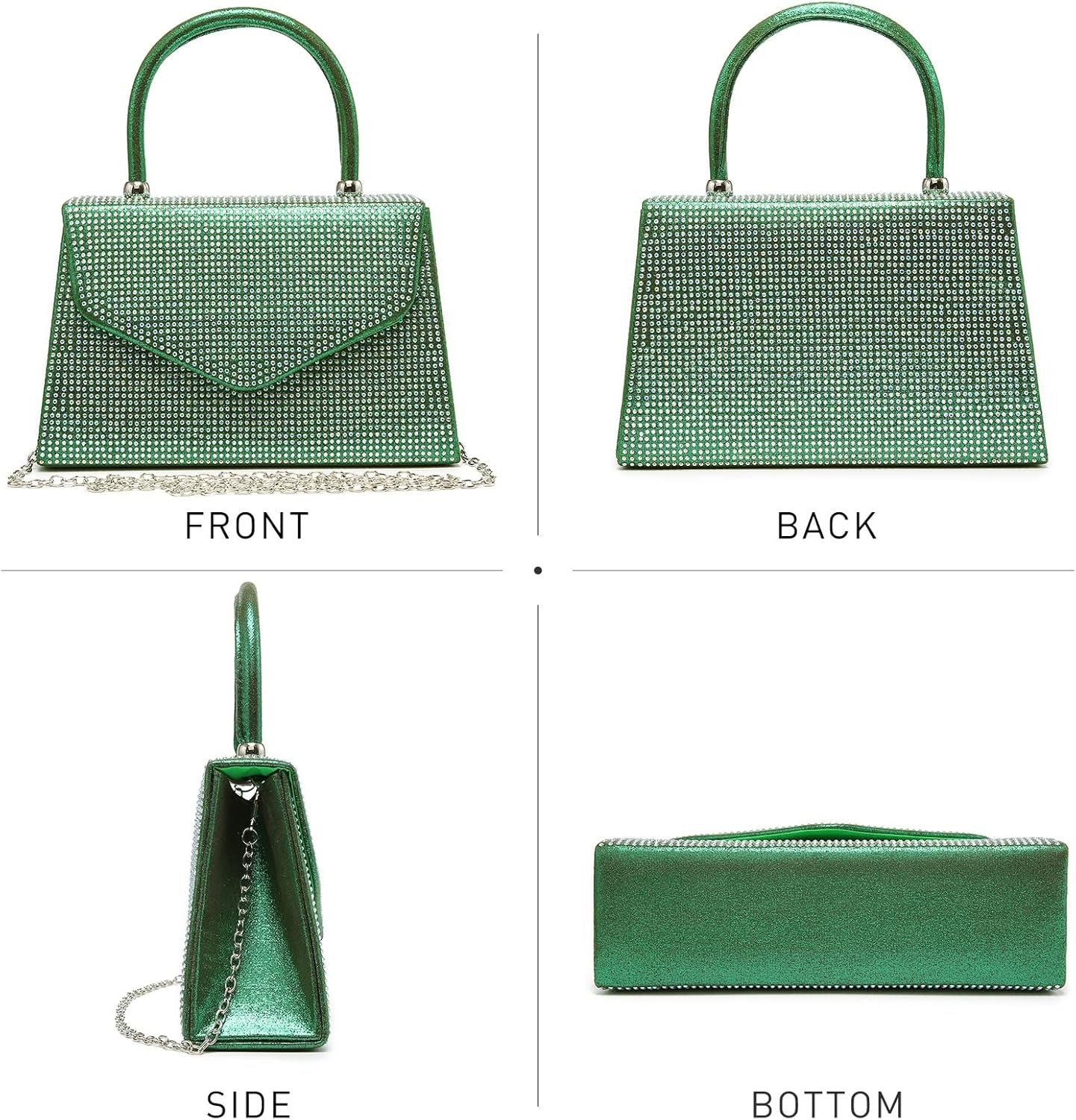 Women's Evening Bag Party Clutches Wedding Purses Cocktail Prom Handbags with Frosted Glittering