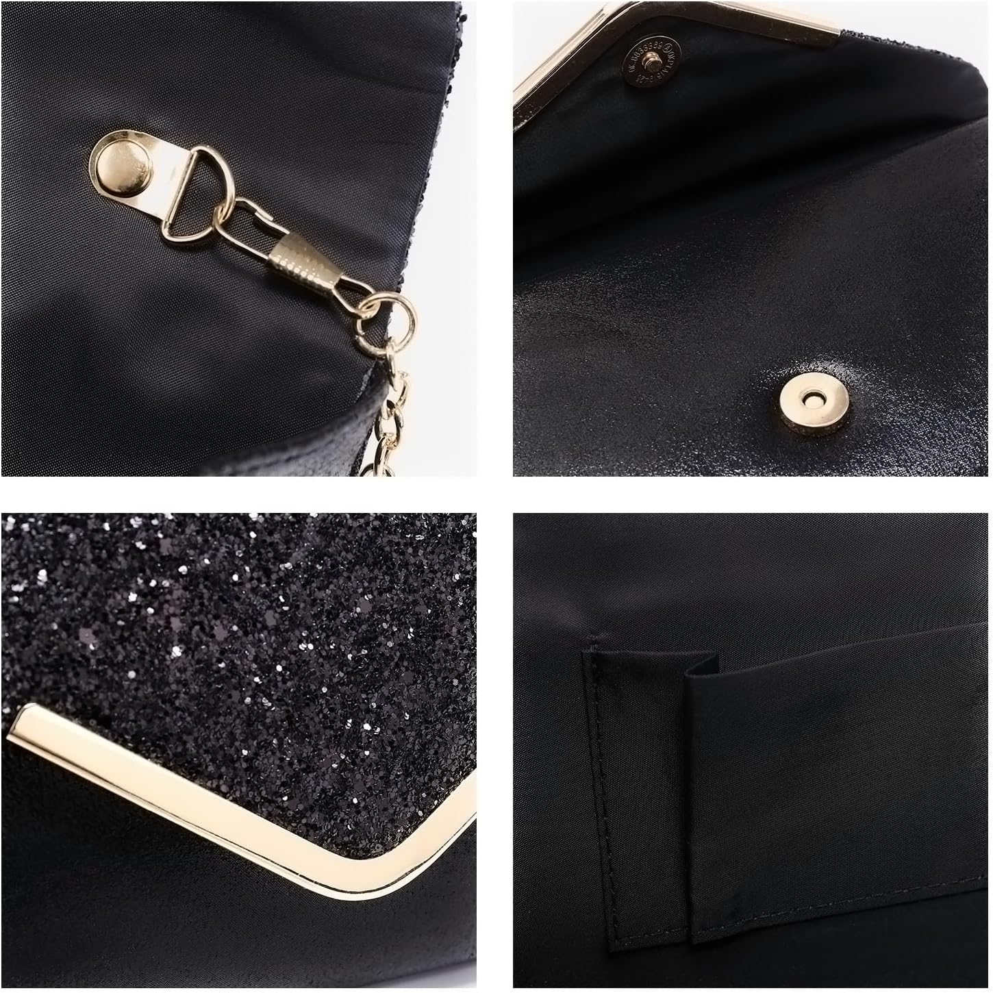 Women Evening Bags Formal Clutch Purses for Wedding Party Prom Handbags with Shoulder Strap and Glitter Flap | Formal, Wedding Party, Prom, with Shoulder Strap, Glitter Flap, Formal