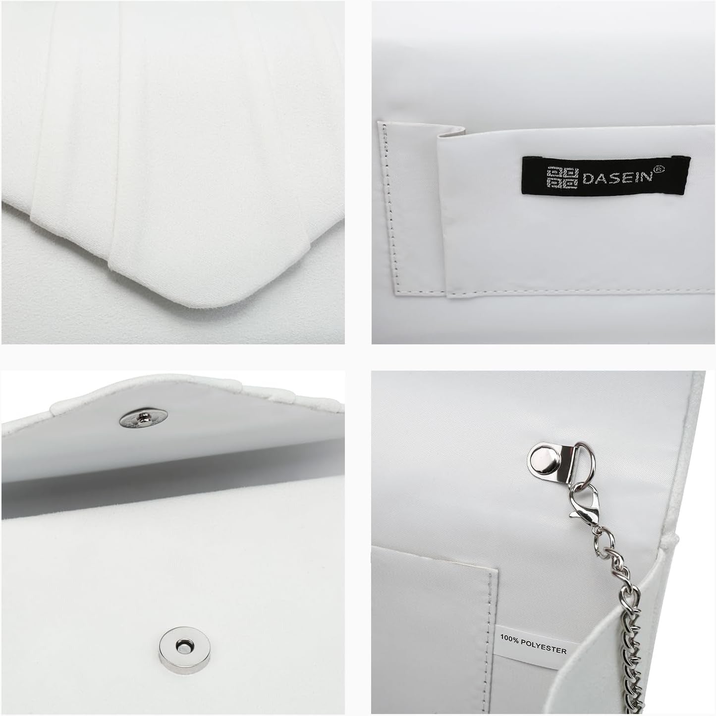 Women's Evening Bag Pleated Envelope Clutch Handbag Wedding Party Bridal Purse