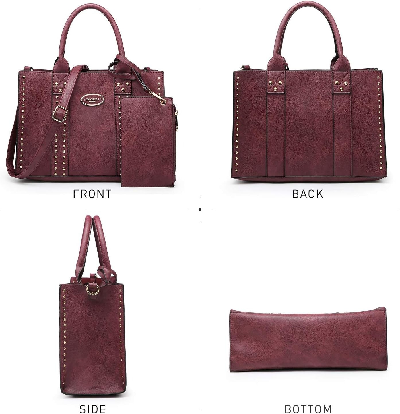 Purses Handbags for Women Tote Wallet Set Top Handle Satchel Shoulder Hobo Bag 3pcs