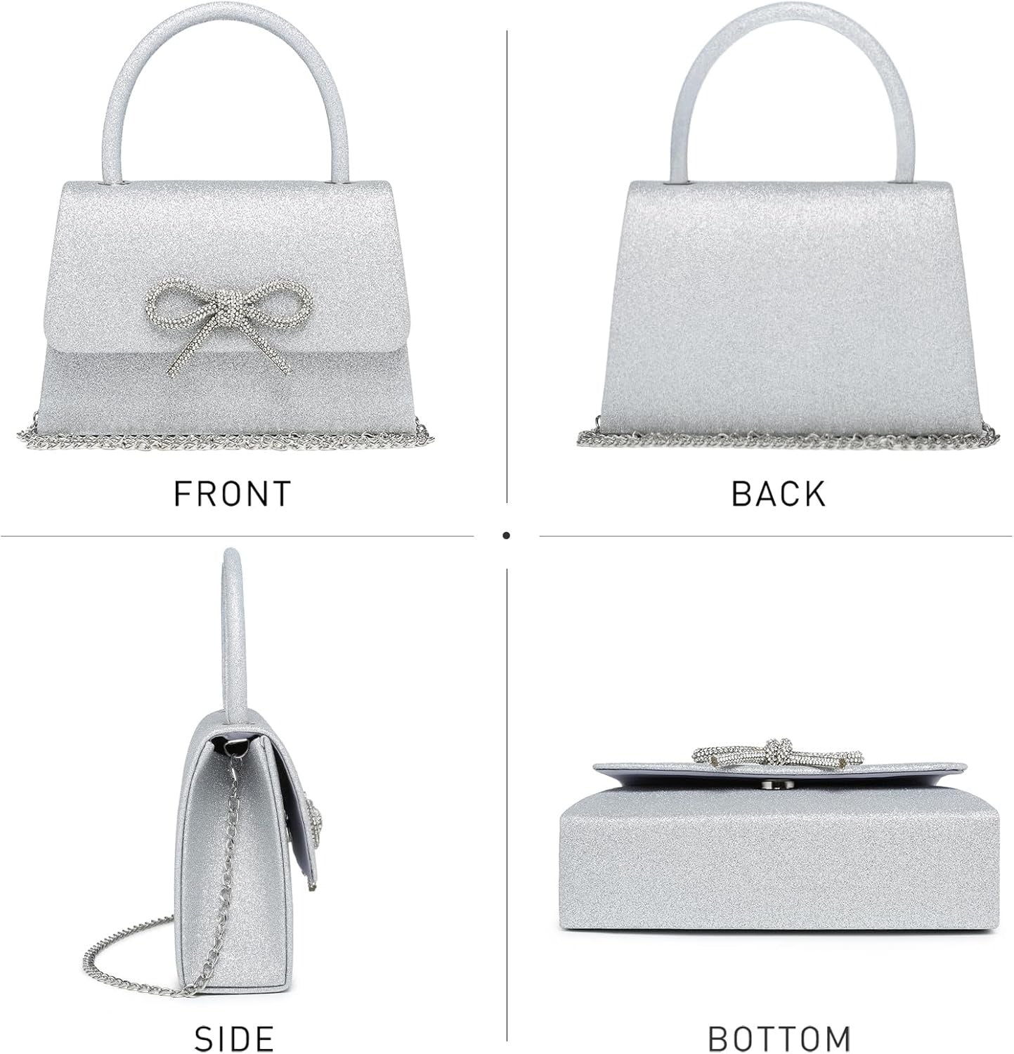 Women's Evening Bag Party Clutches Wedding Purses Cocktail Prom Handbags with Frosted Glittering