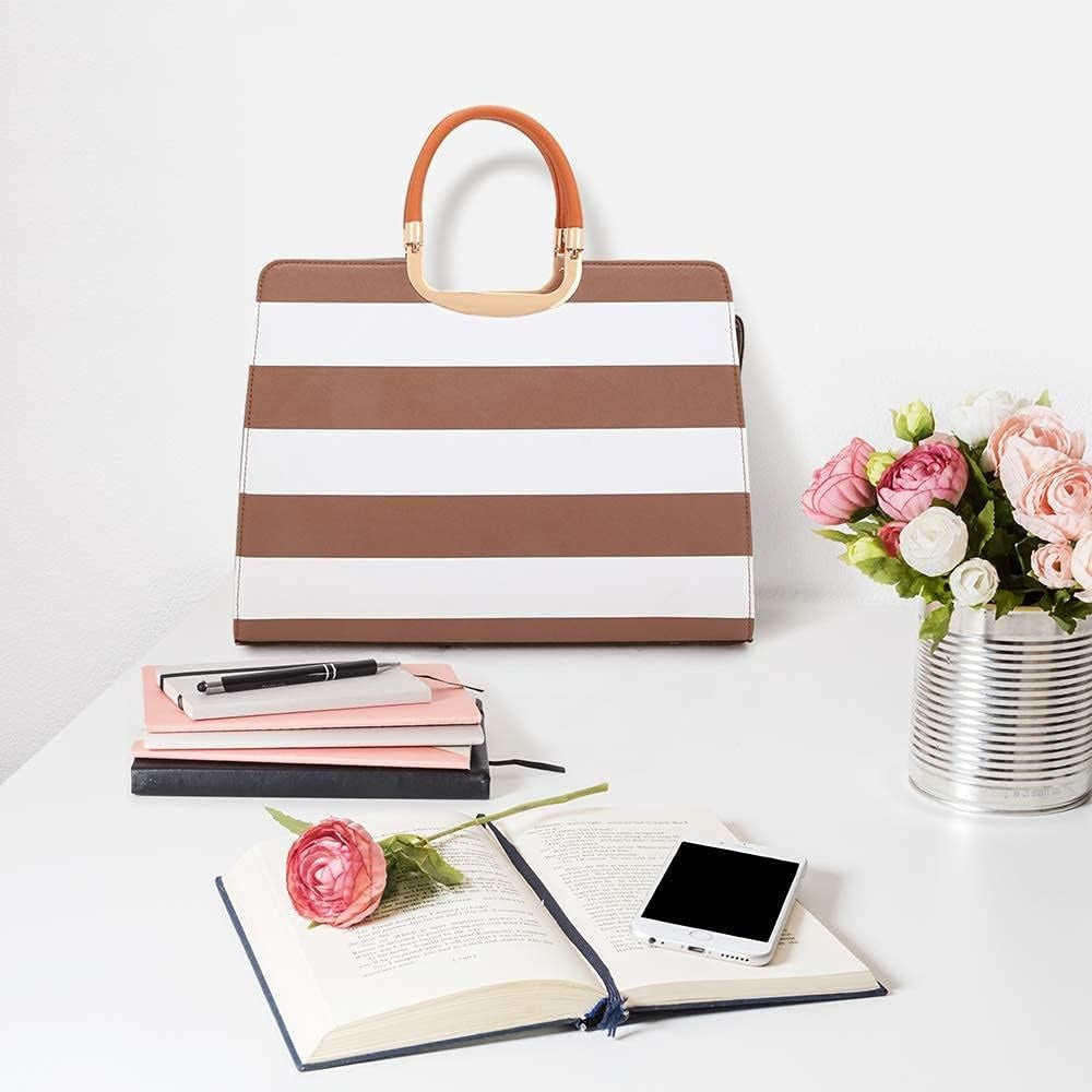 Womens Handbag Top Handle Shoulder Bag Tote Satchel Purse Work Bag with Matching Wallet