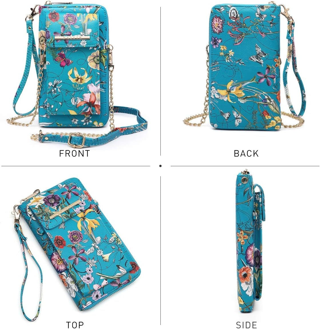 Crossbody Bag Phone Purse Handbag for Women Shoulder Bag Credit Card Wristlet Wallet with Multi Pockets